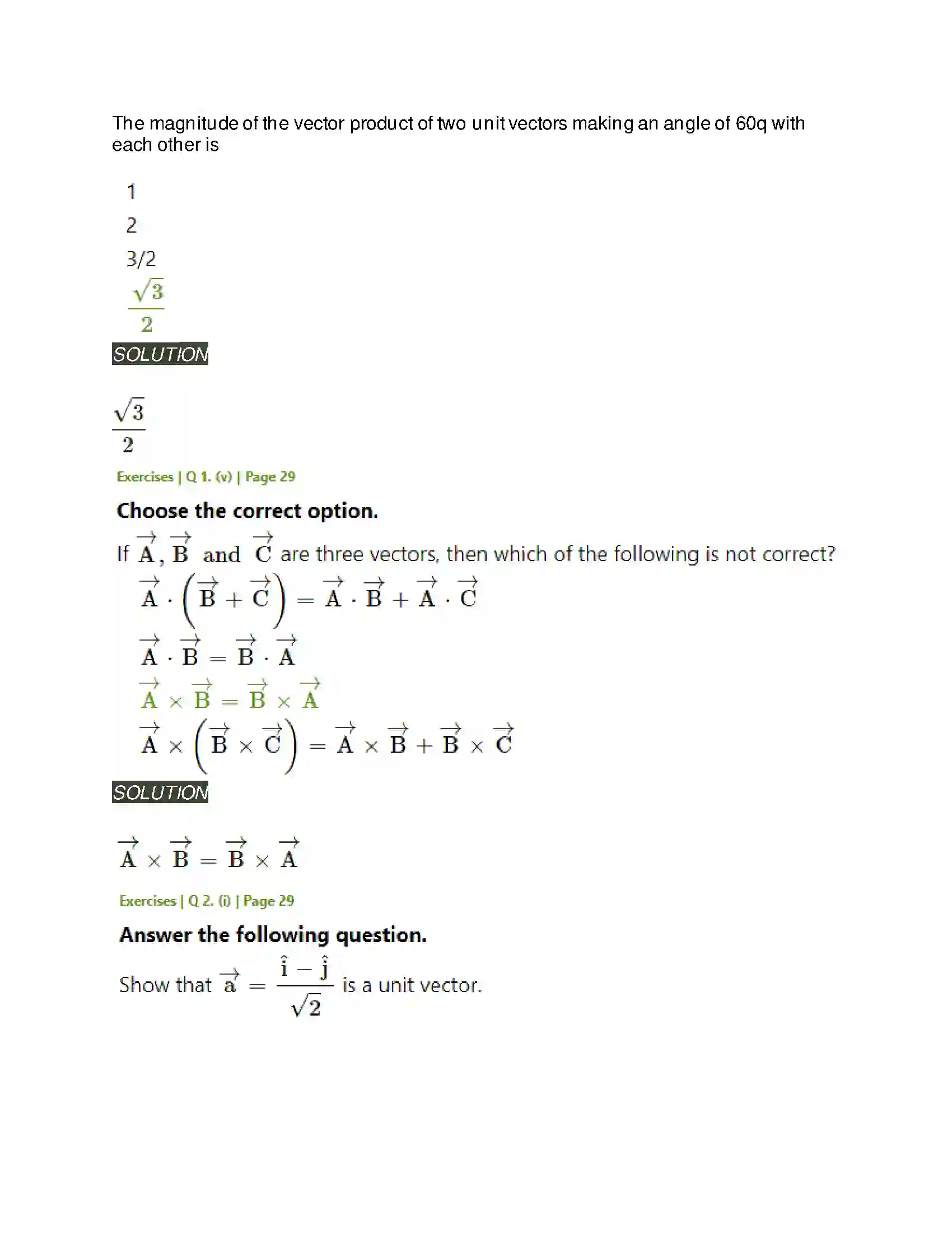Maharashtra Board Class 11th Physics Mathematical Methods Solution 2