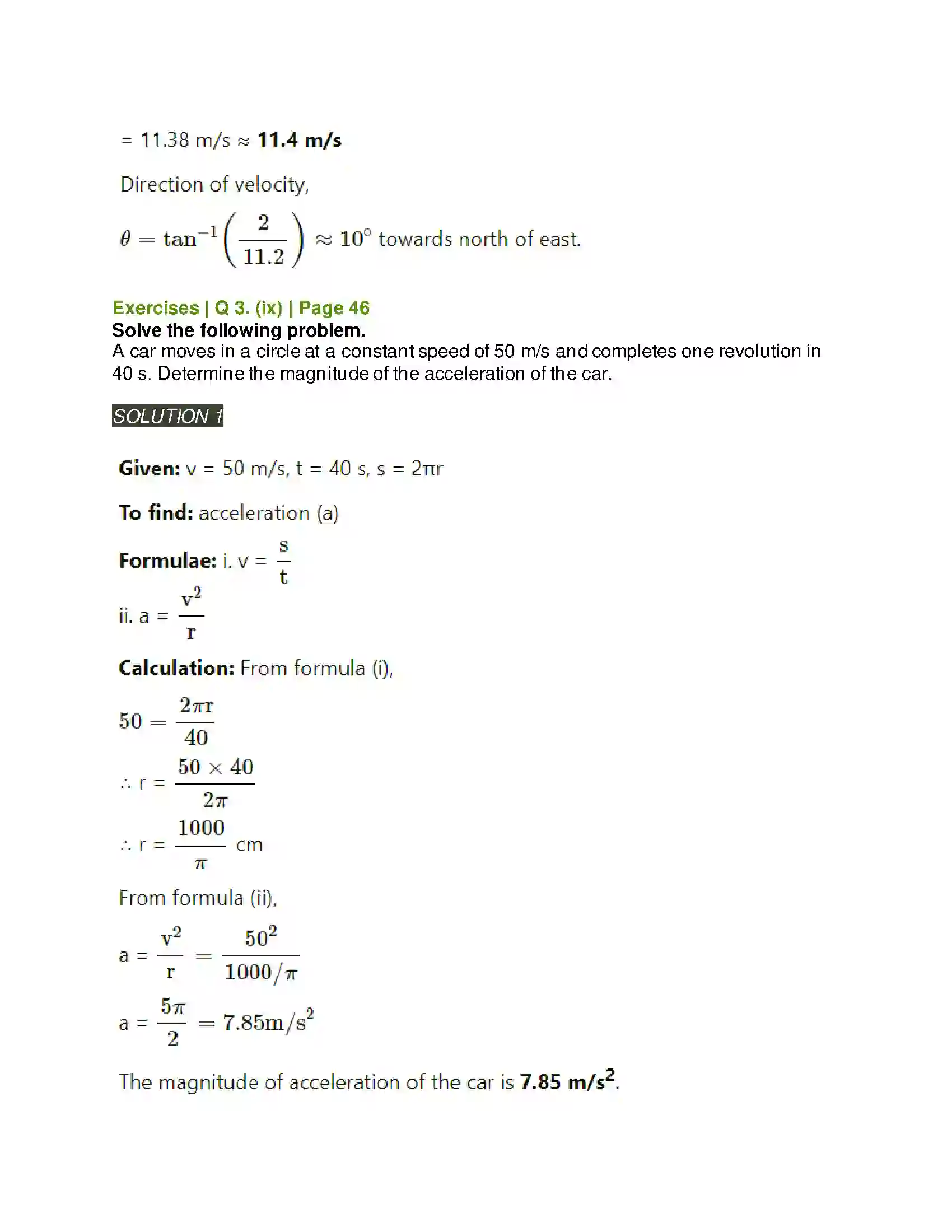 Maharashtra Board Class 11th Physics Motion in a Plane Solution 19