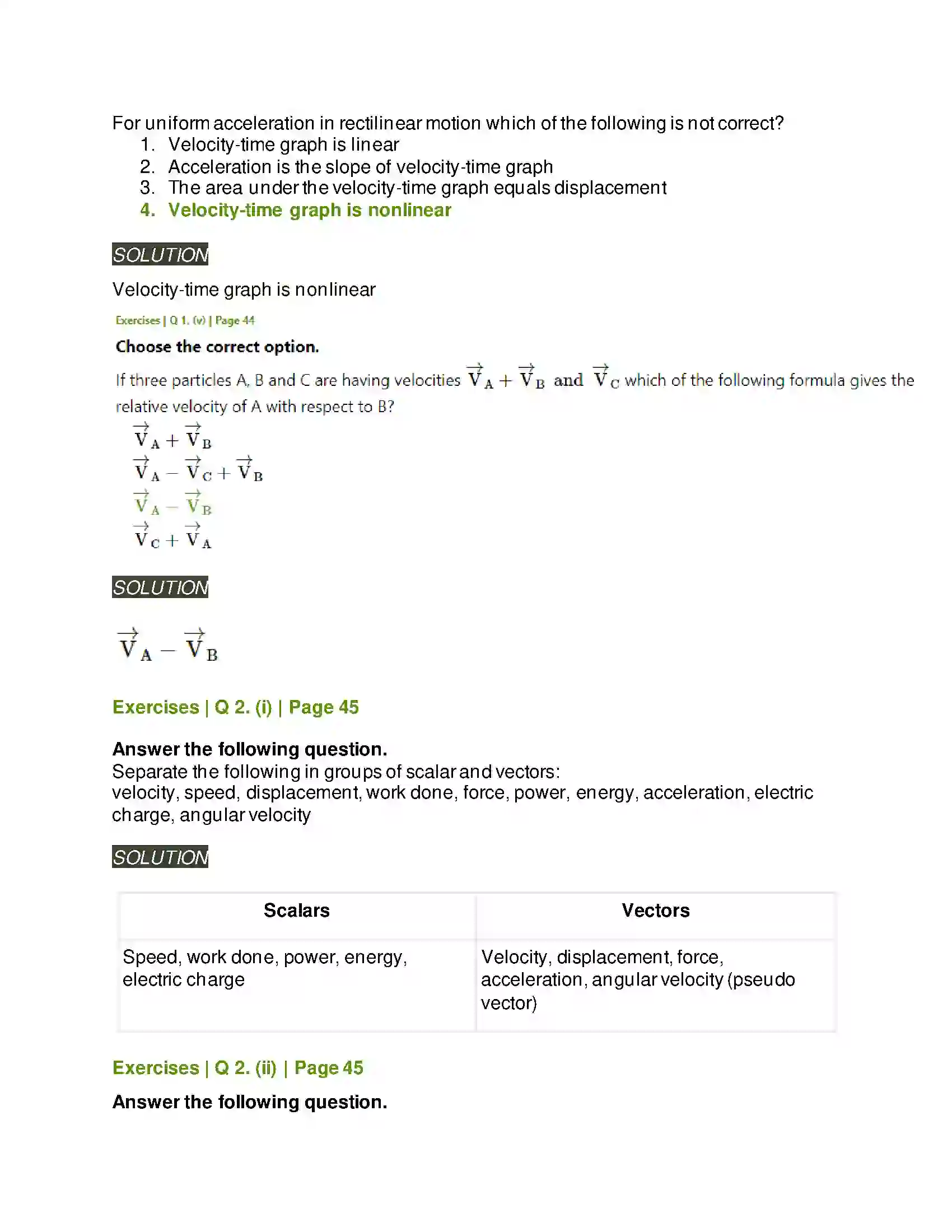 Maharashtra Board Class 11th Physics Motion in a Plane Solution 2