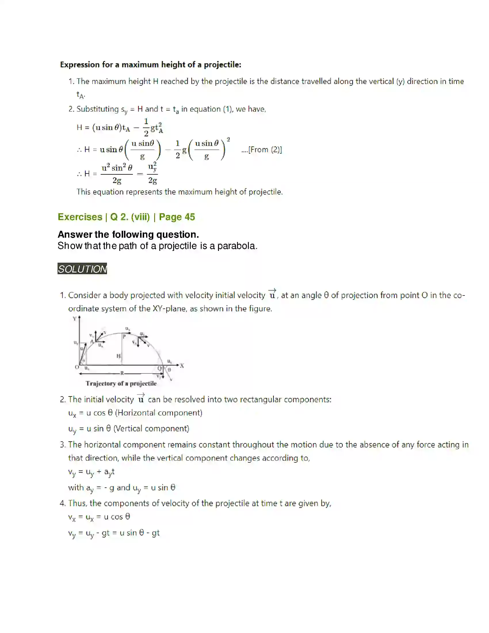 Maharashtra Board Class 11th Physics Motion in a Plane Solution 8