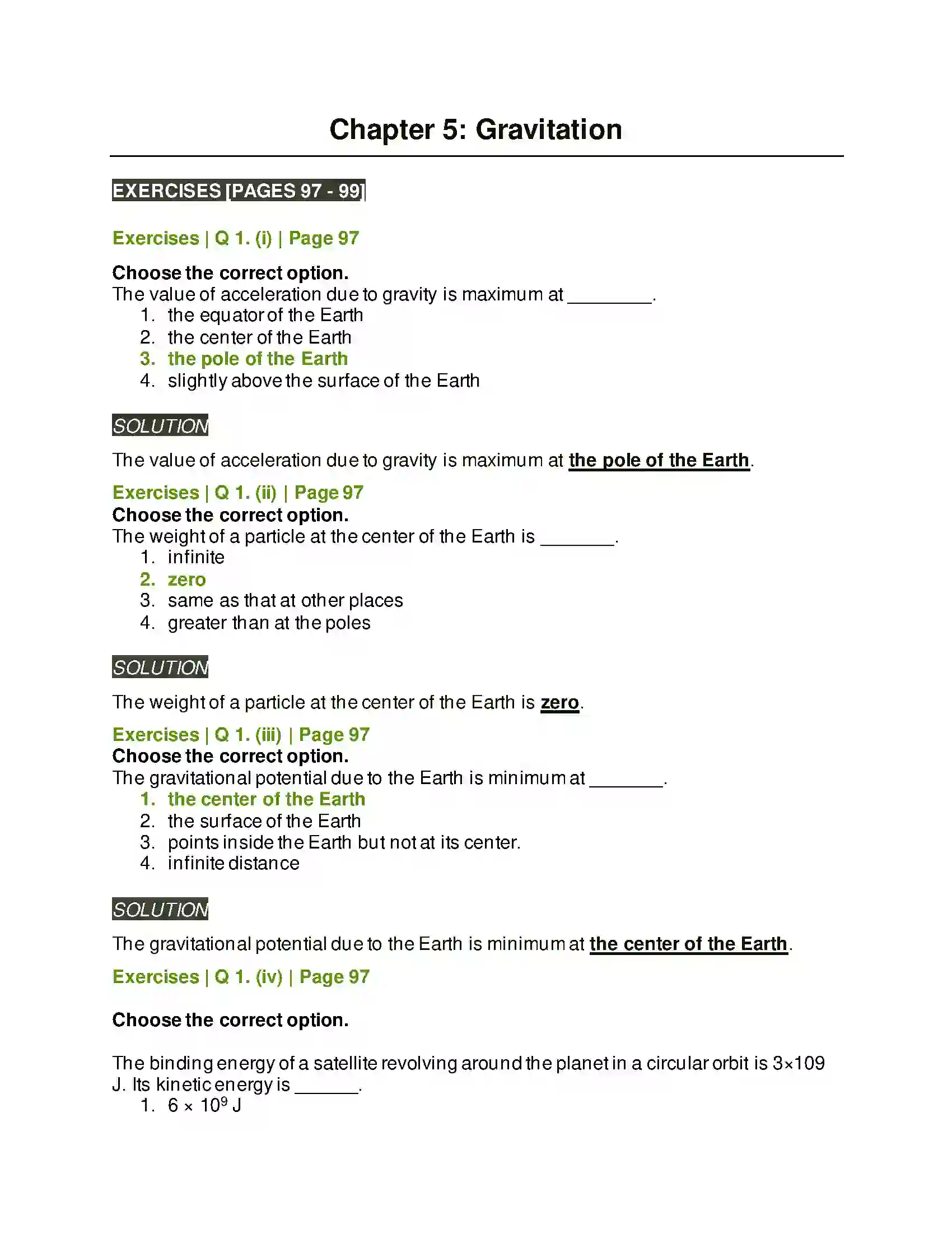 Maharashtra Board Class 11th Physics Gravitation Solution 1
