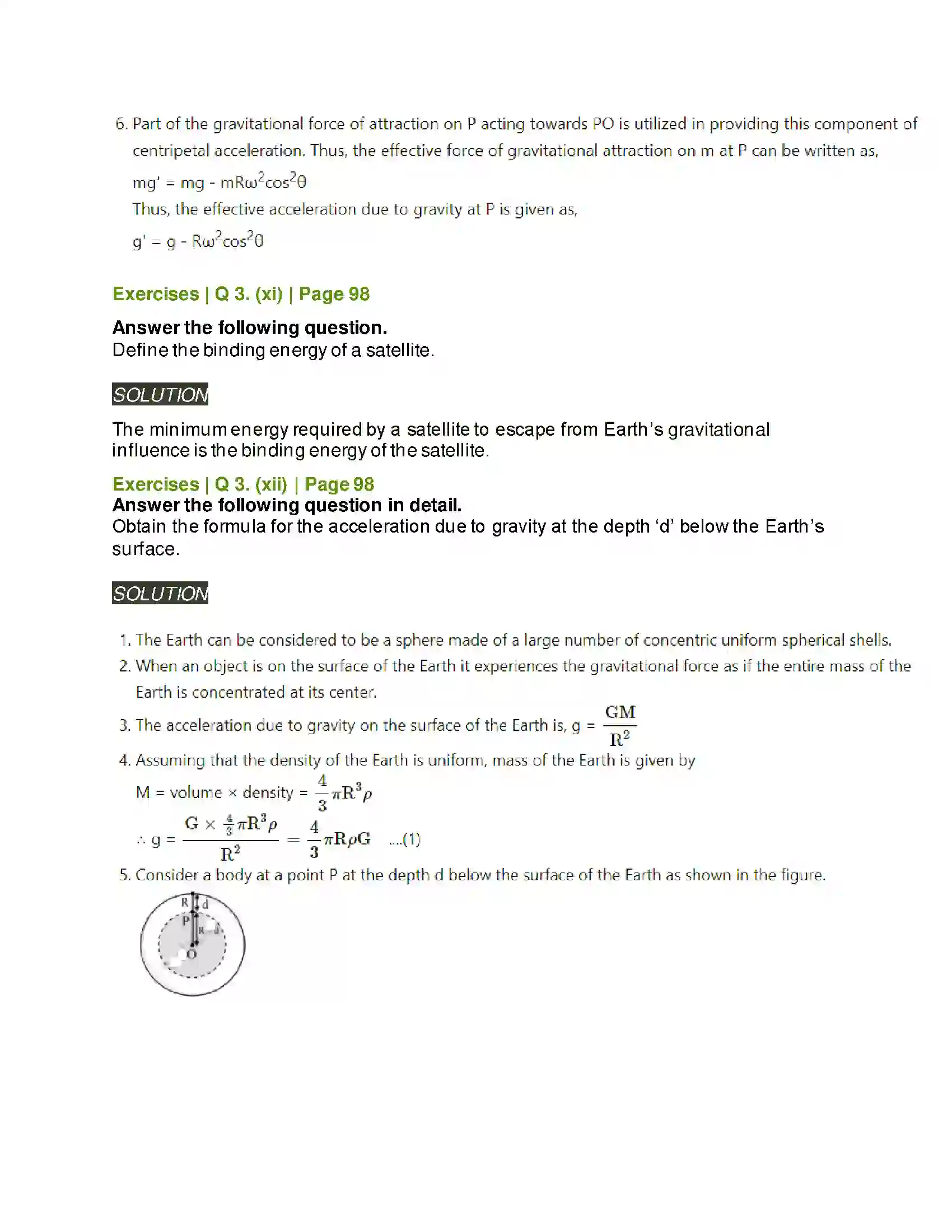 Maharashtra Board Class 11th Physics Gravitation Solution 13