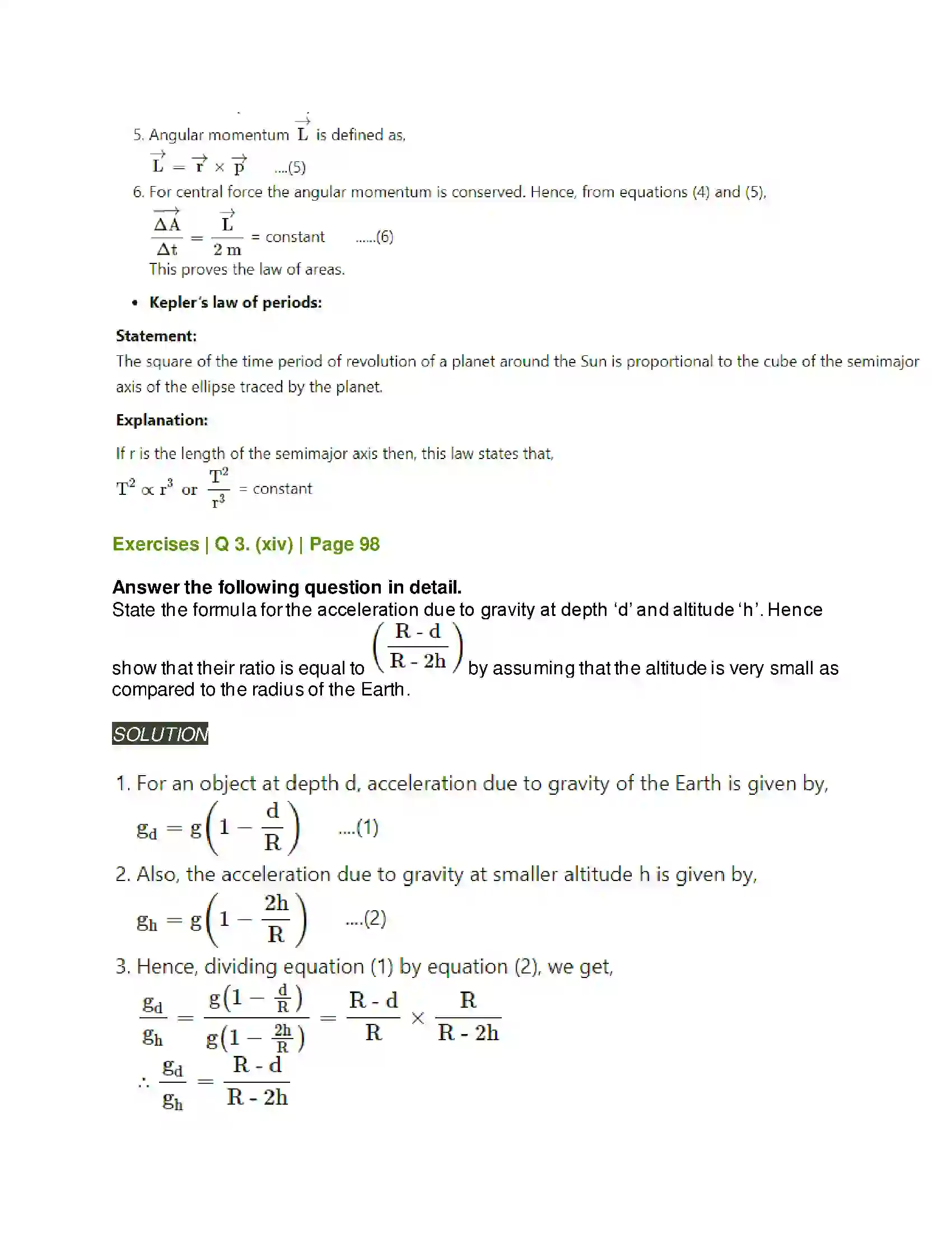 Maharashtra Board Class 11th Physics Gravitation Solution 16