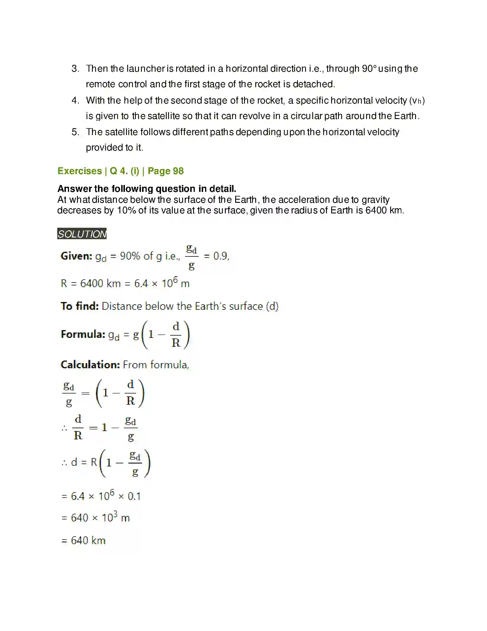 Maharashtra Board Class 11th Physics Gravitation Solution 19