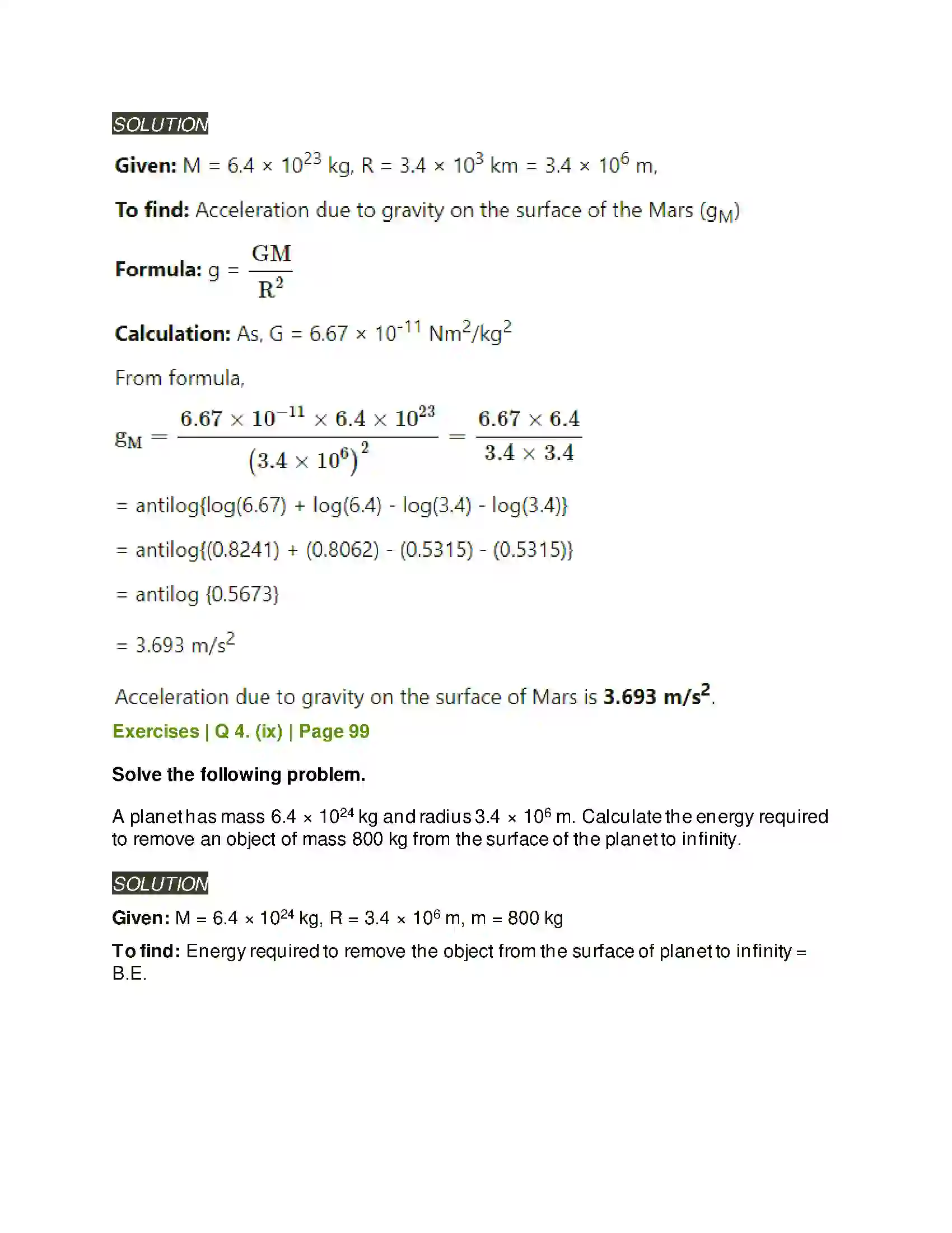 Maharashtra Board Class 11th Physics Gravitation Solution 27