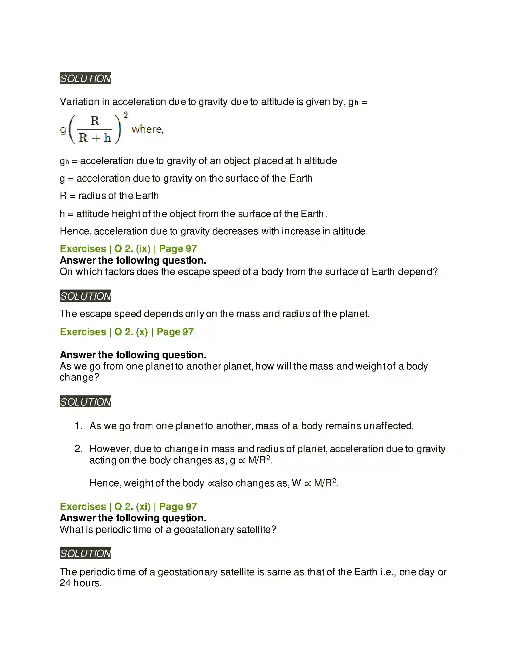 Maharashtra Board Class 11th Physics Gravitation Solution 4