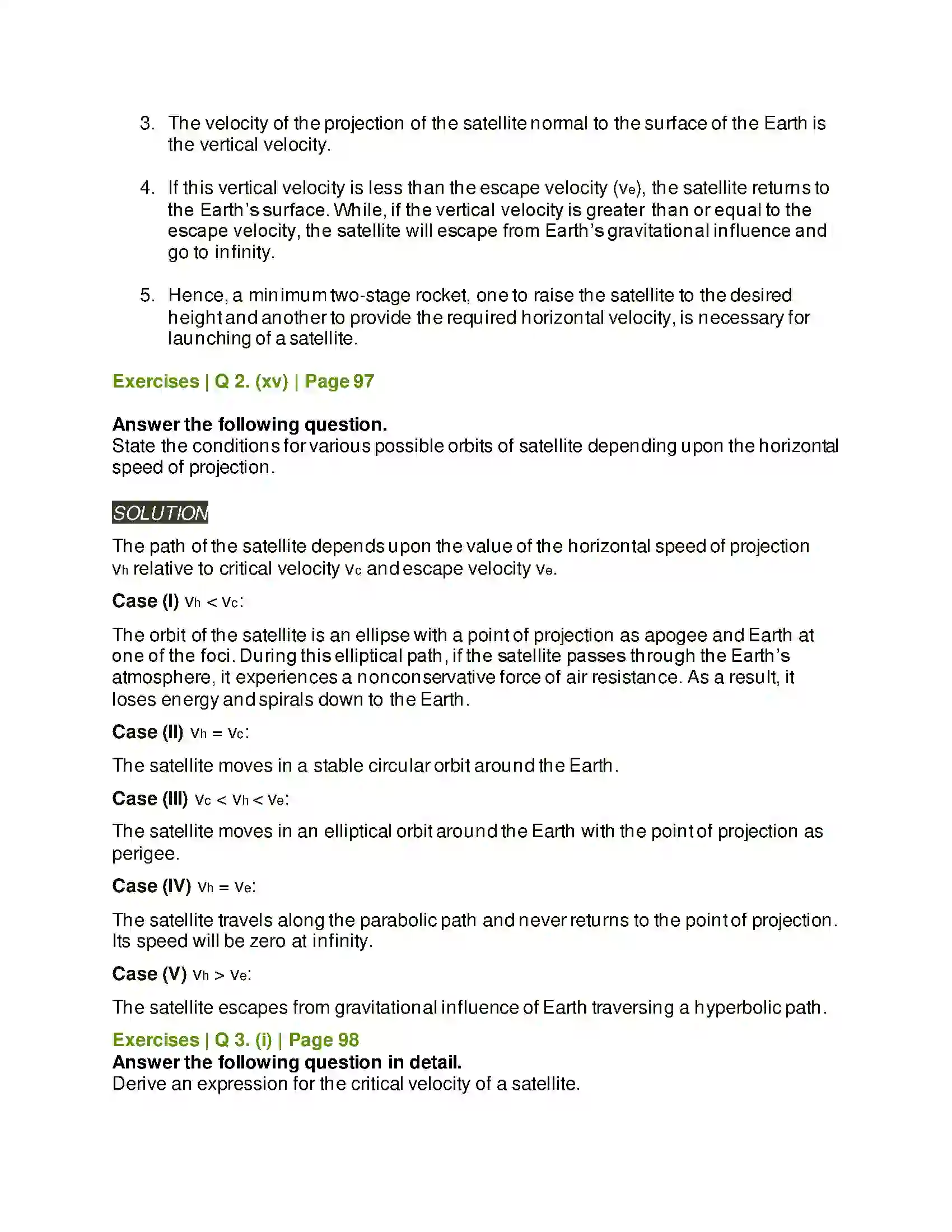 Maharashtra Board Class 11th Physics Gravitation Solution 6