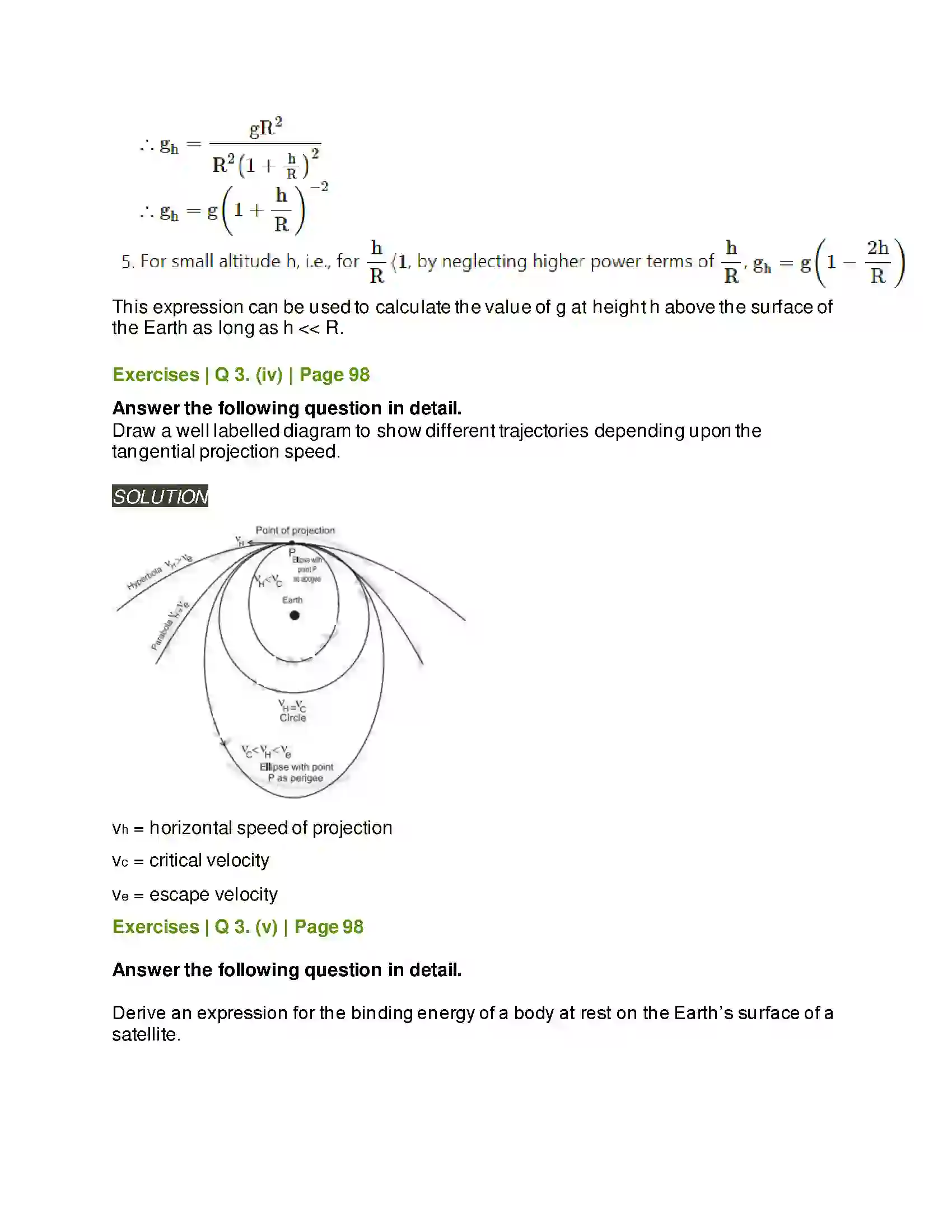 Maharashtra Board Class 11th Physics Gravitation Solution 9