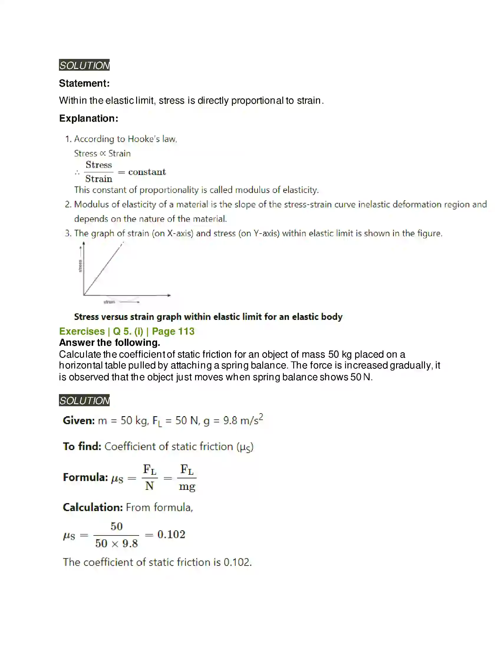 Maharashtra Board Class 11th Physics Mechanical Properties of Solids Solution 12