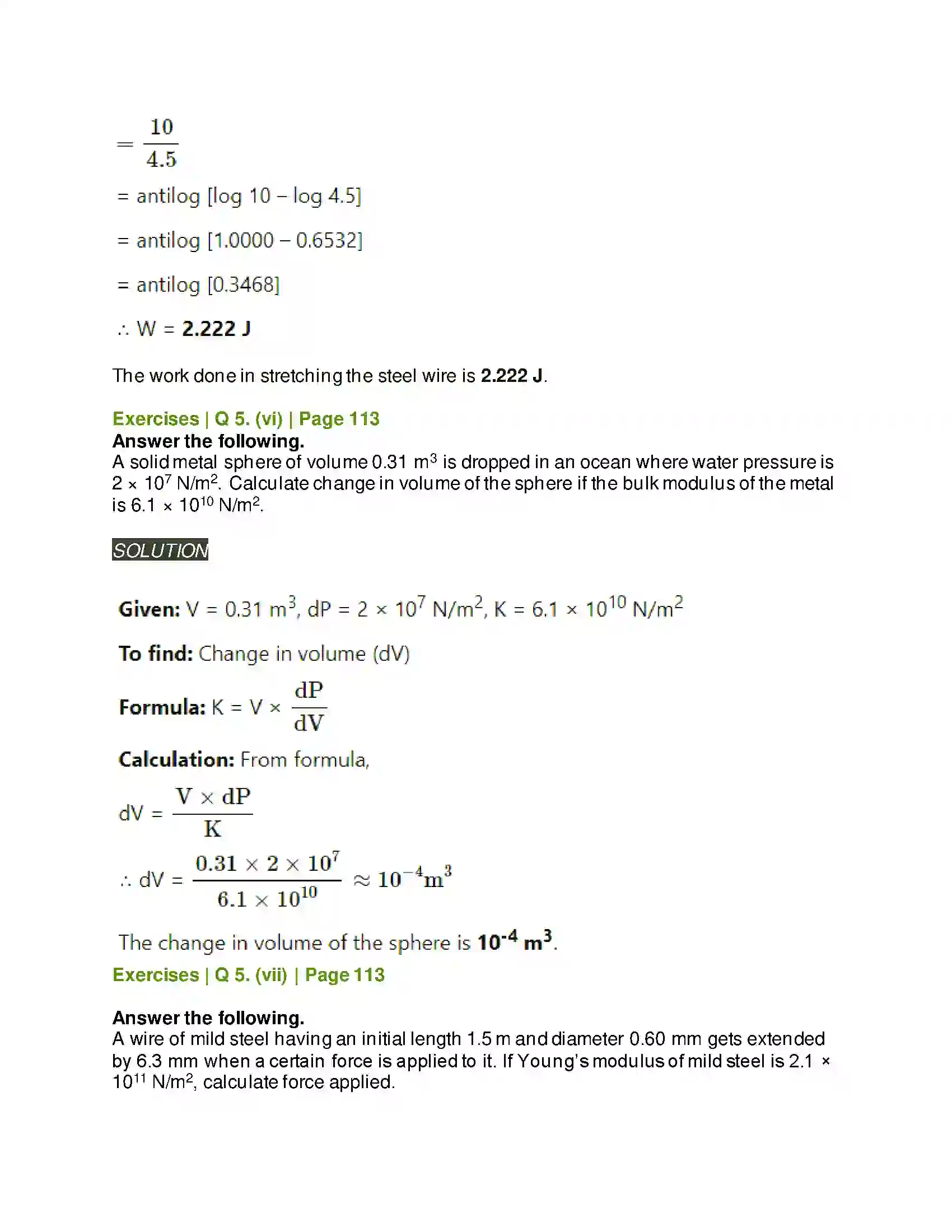 Maharashtra Board Class 11th Physics Mechanical Properties of Solids Solution 16