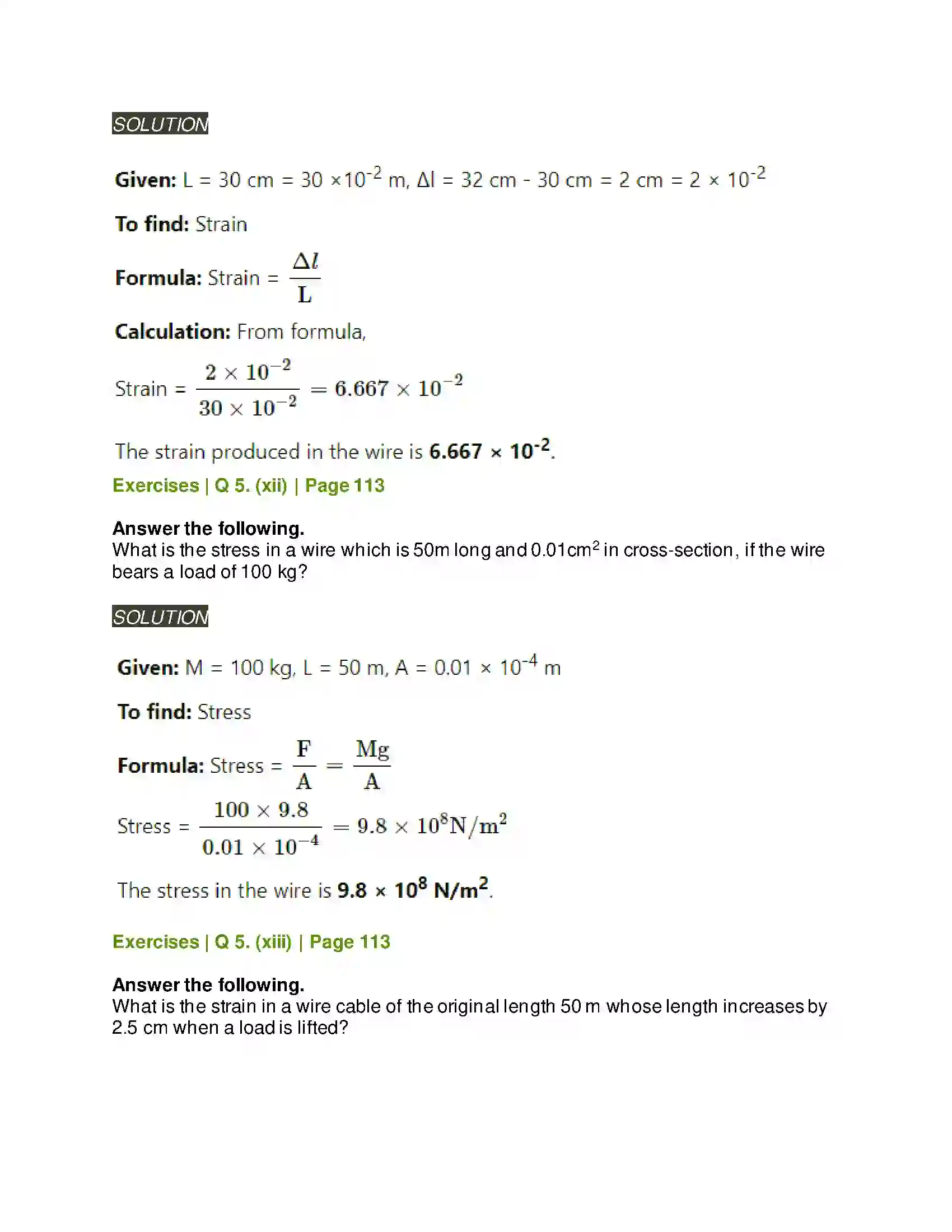 Maharashtra Board Class 11th Physics Mechanical Properties of Solids Solution 21