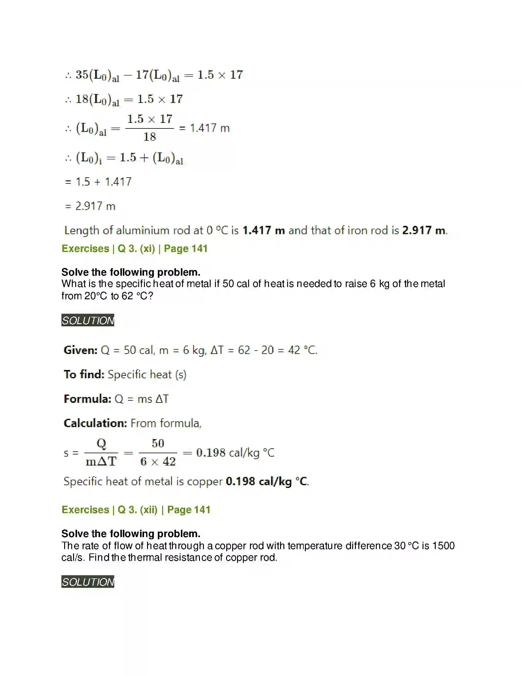 Maharashtra Board Class 11th Physics Thermal Properties of Matter Solution 20