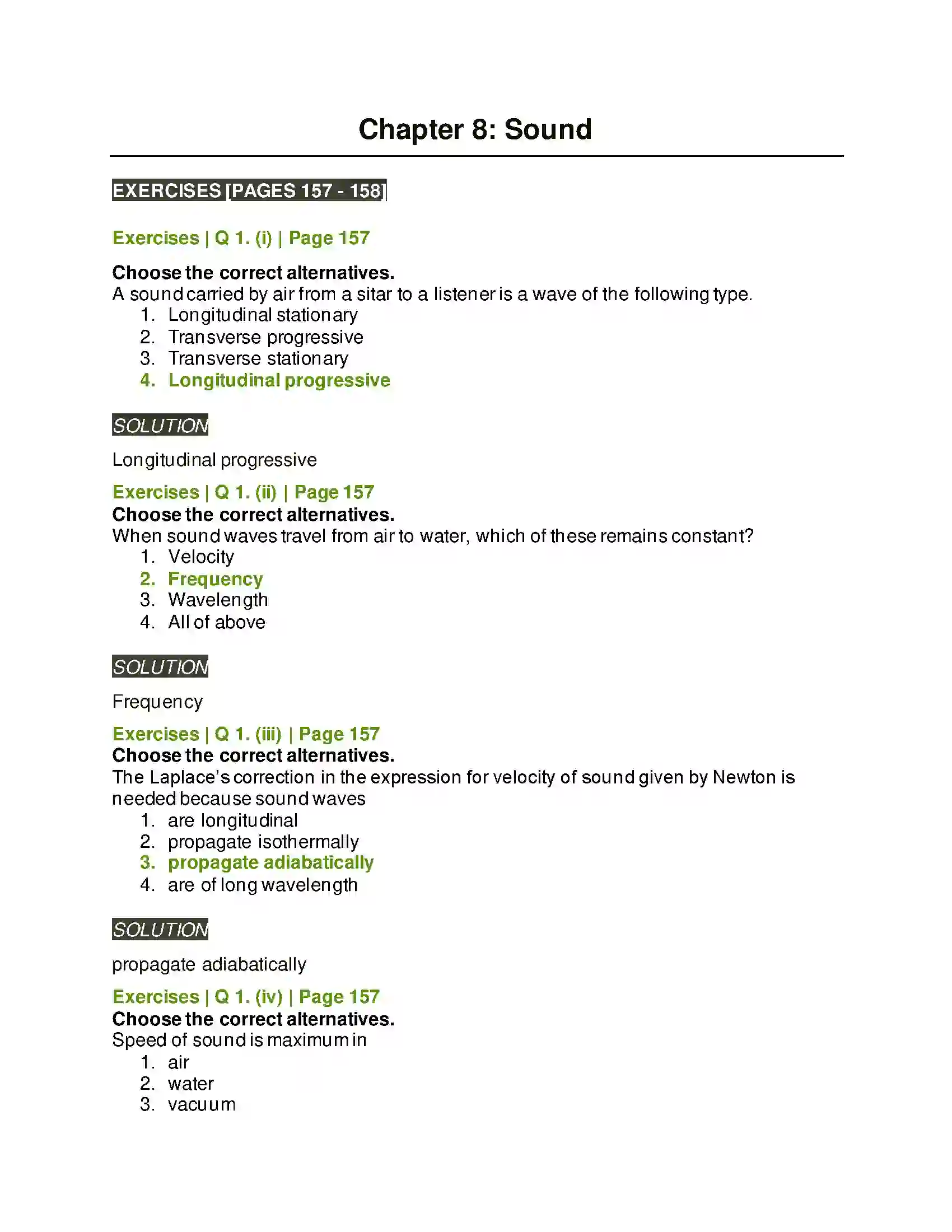Maharashtra Board Class 11th Physics Sound Solution 1