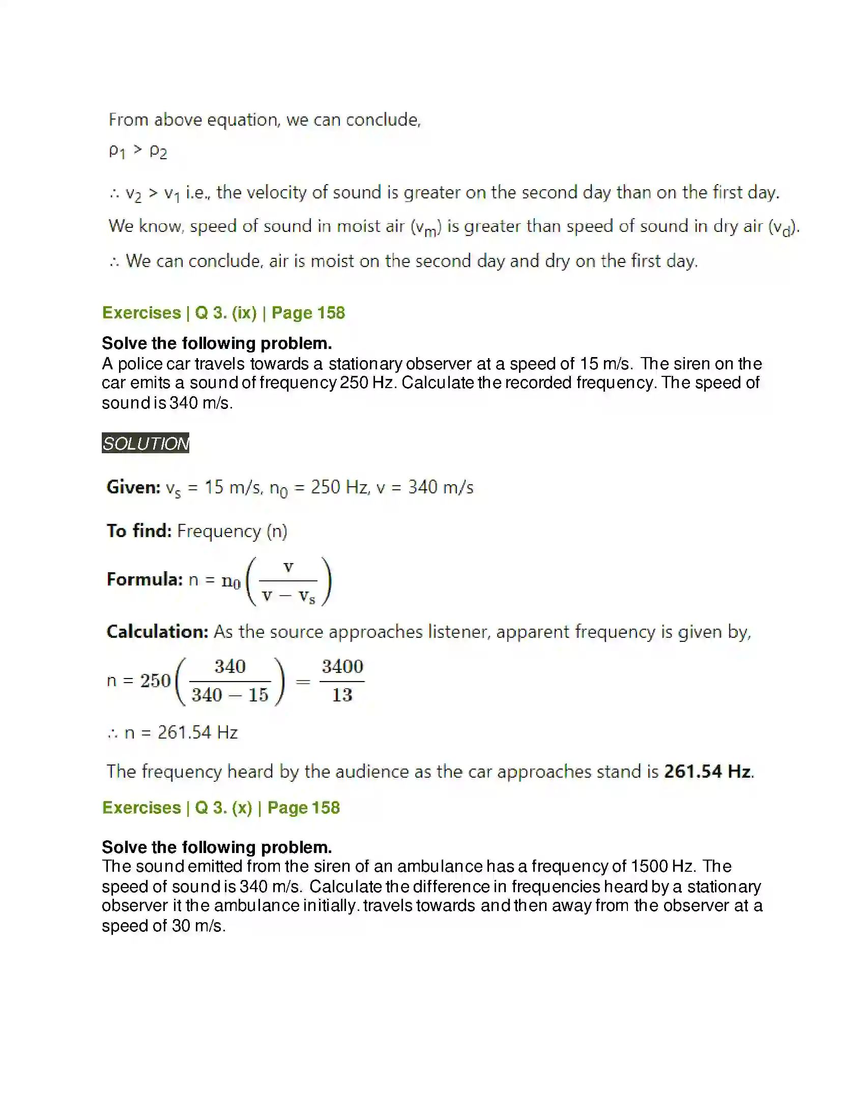 Maharashtra Board Class 11th Physics Sound Solution 19