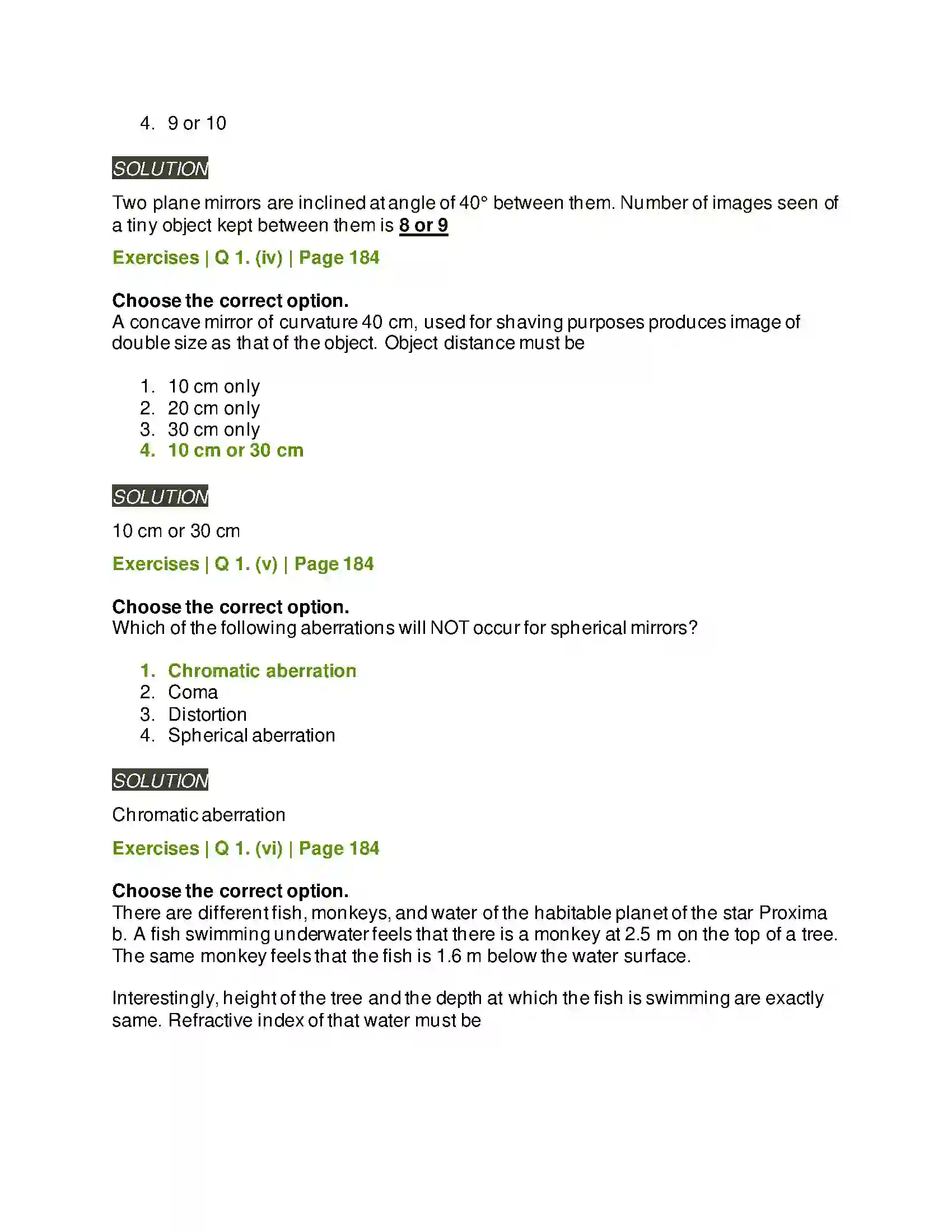 Maharashtra Board Class 11th Physics Optics Solution 2