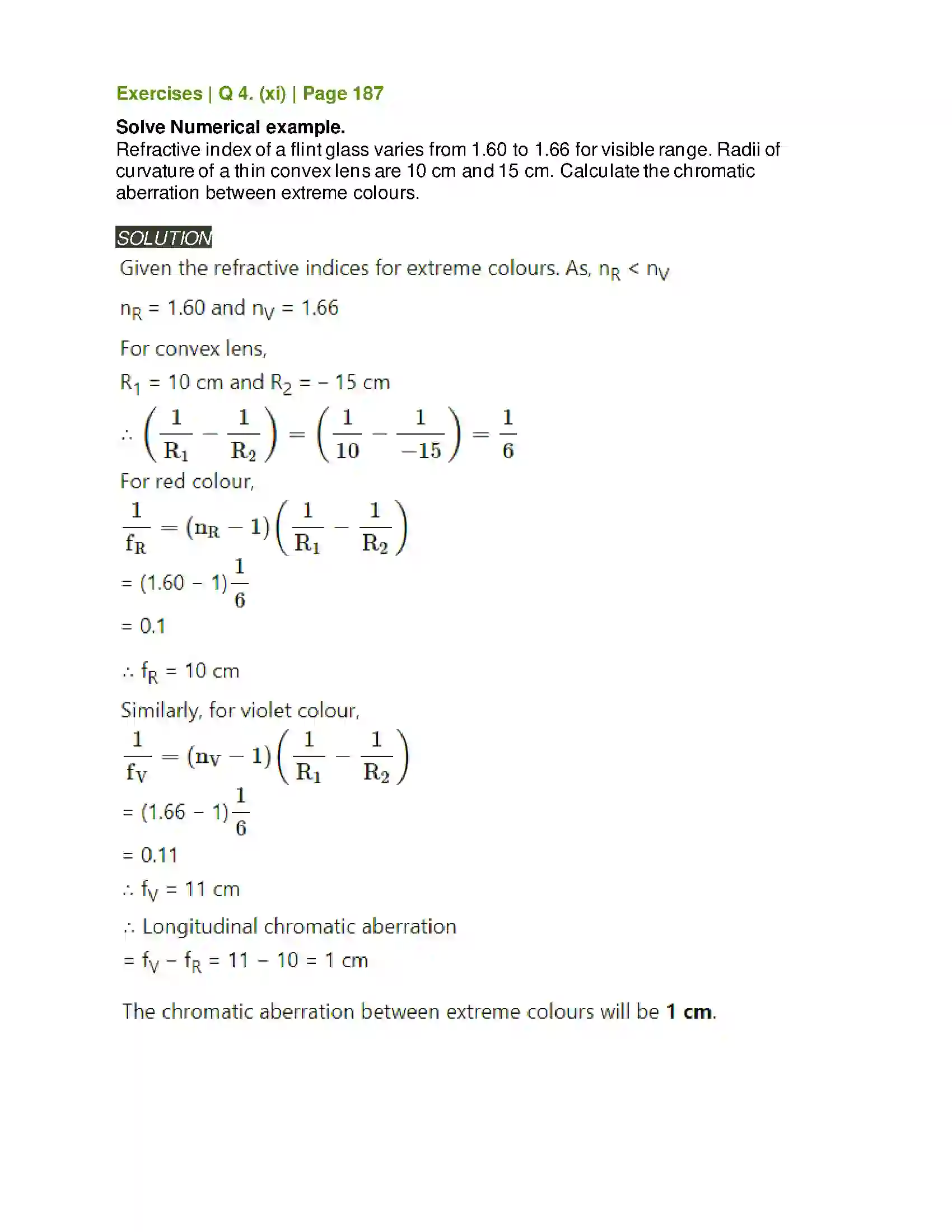 Maharashtra Board Class 11th Physics Optics Solution 43
