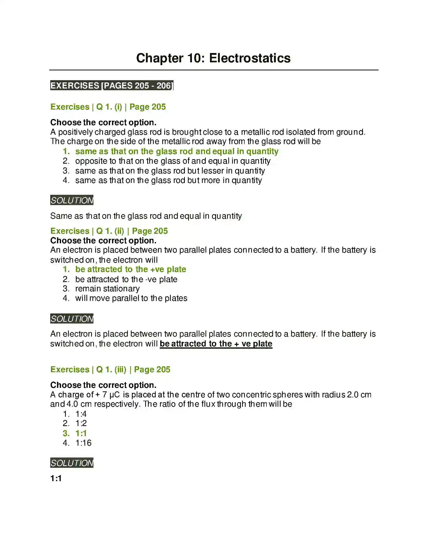 Maharashtra Board Class 11th Physics Electrostatics Solution 1
