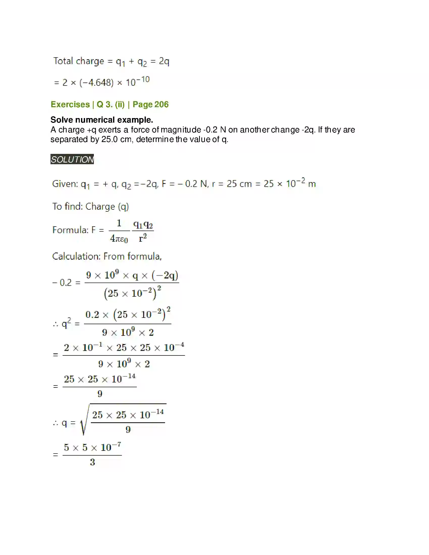 Maharashtra Board Class 11th Physics Electrostatics Solution 8