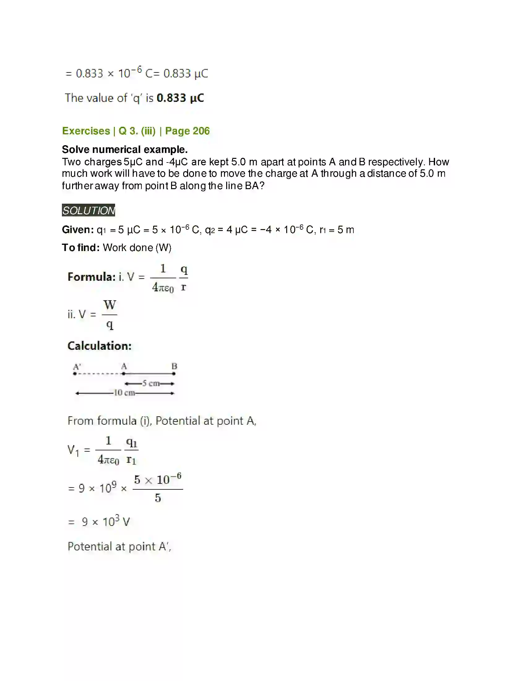 Maharashtra Board Class 11th Physics Electrostatics Solution 9