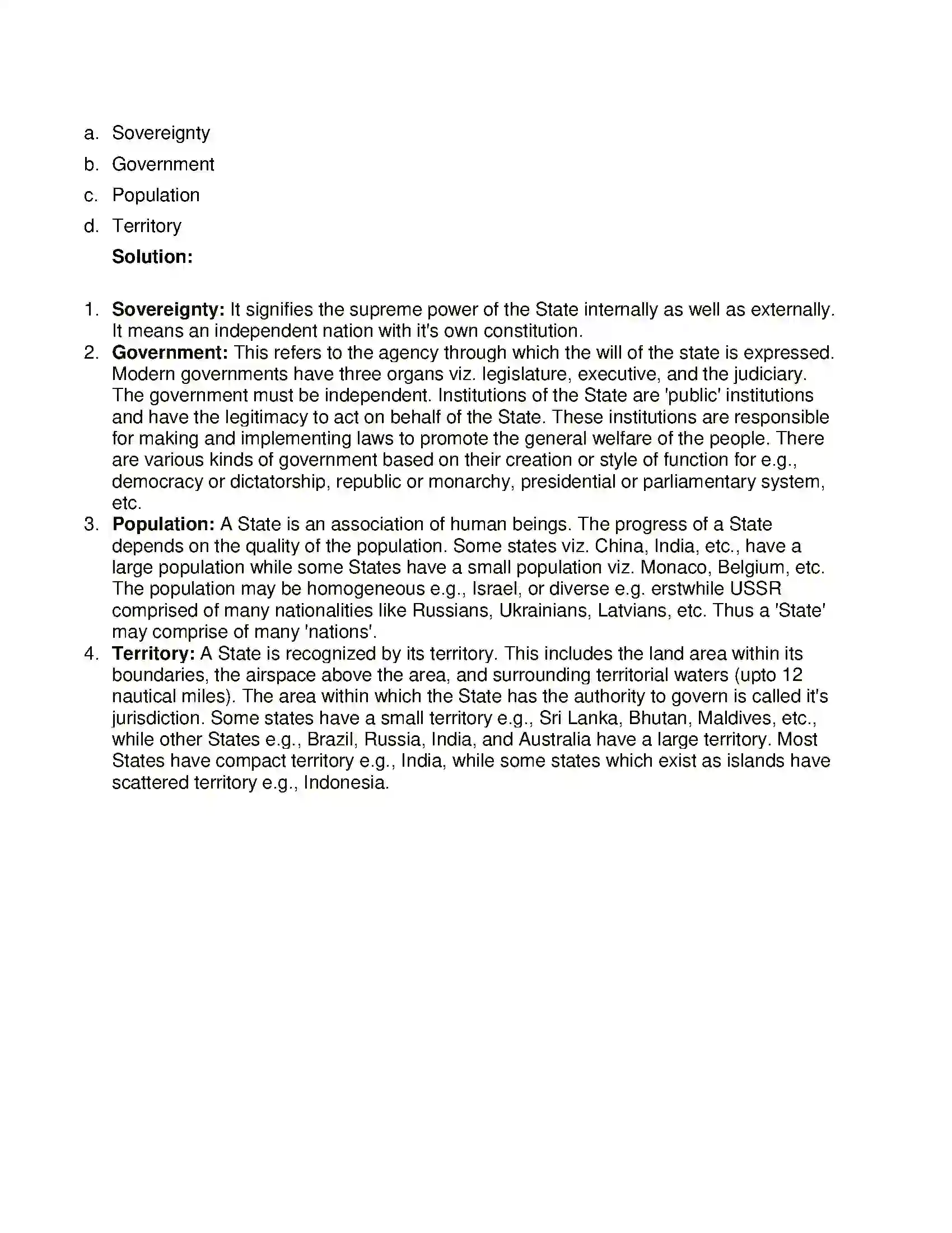 Maharashtra Board Class 11th Political Science The State Solution 5