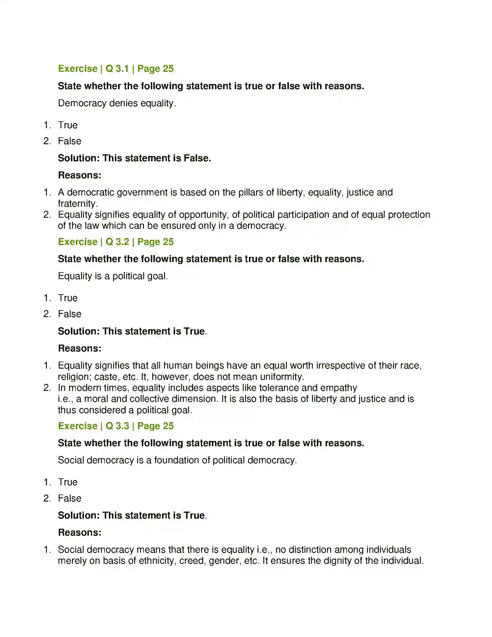Maharashtra Board Class 11th Political Science Equality and Justice Solution 3