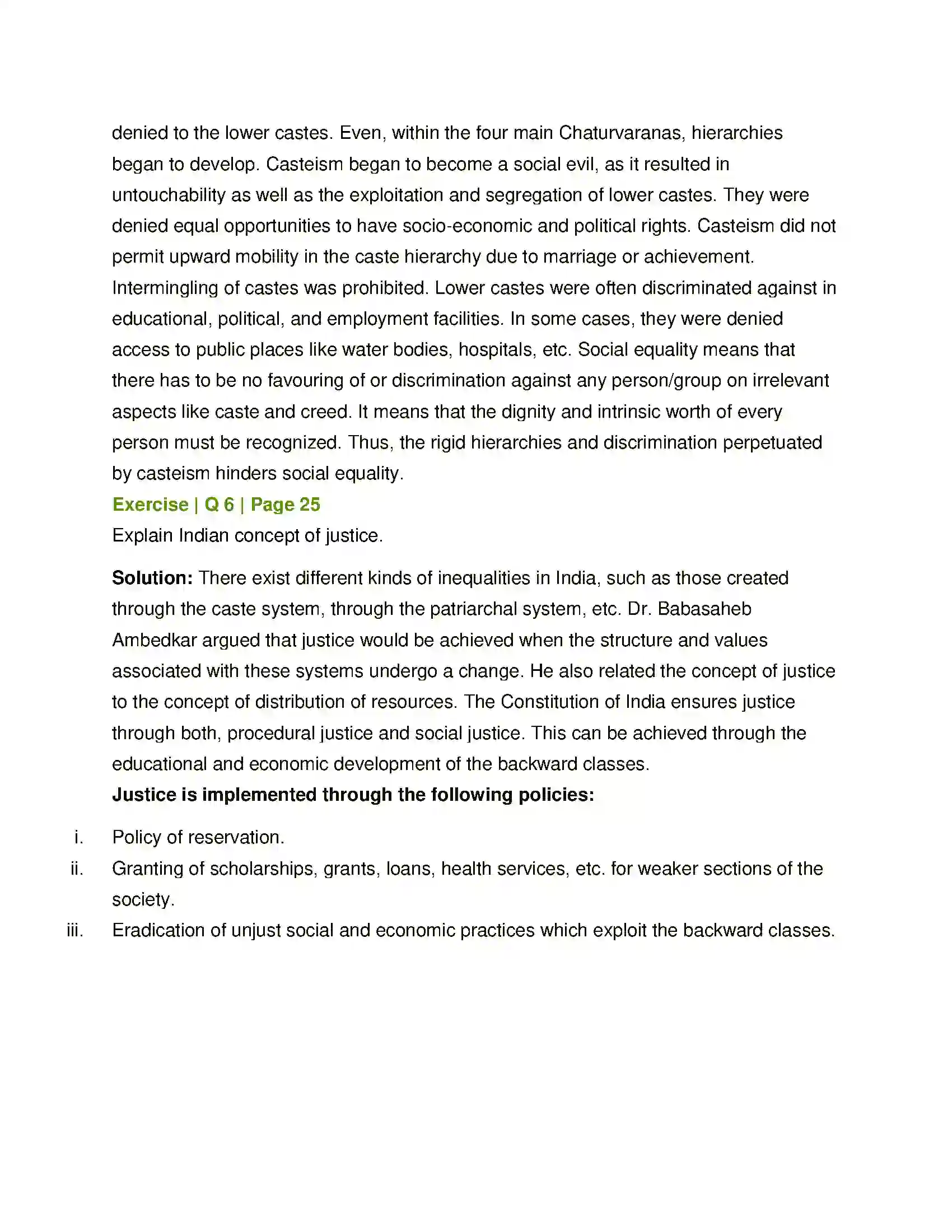 Maharashtra Board Class 11th Political Science Equality and Justice Solution 5