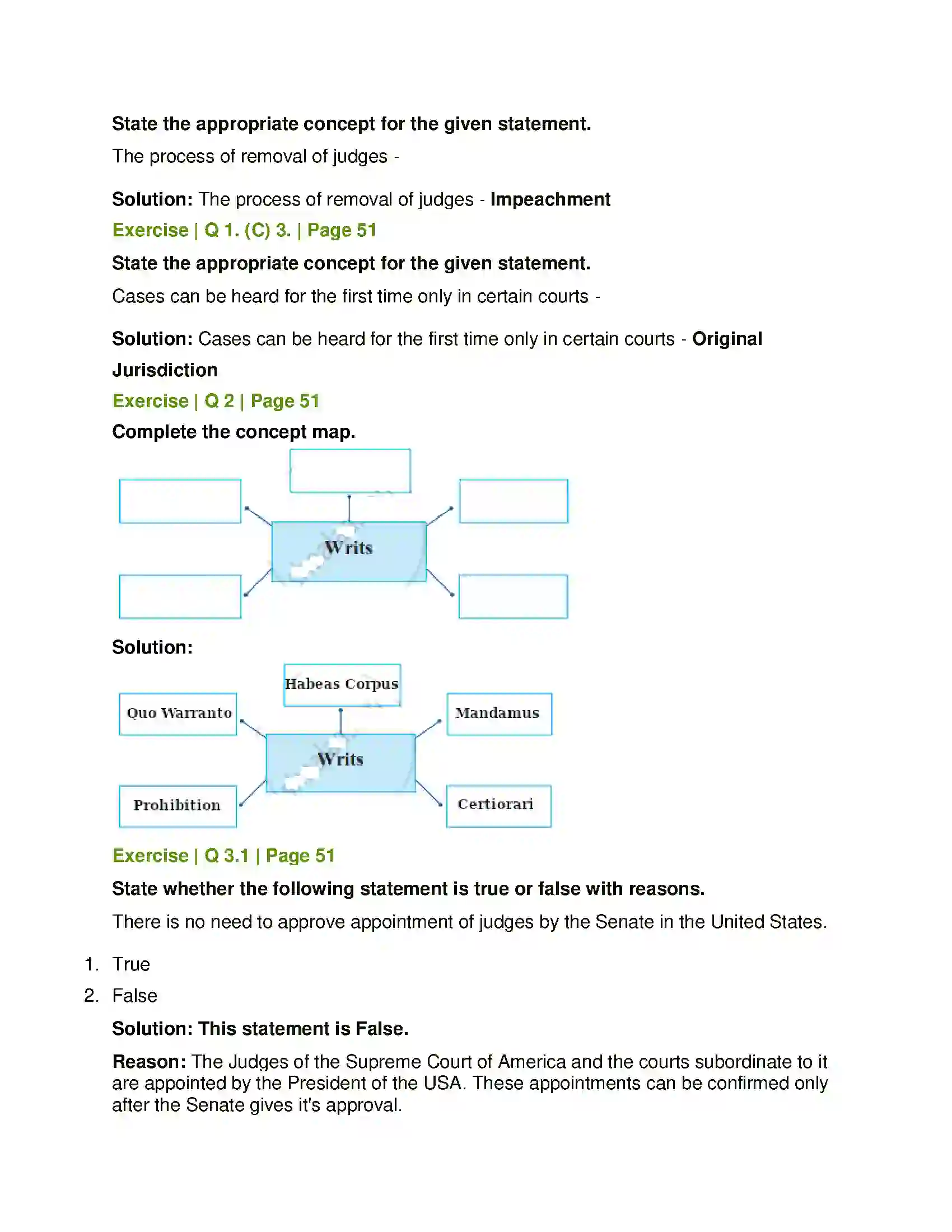 Maharashtra Board Class 11th Political Science Role of the Judiciary Solution 2