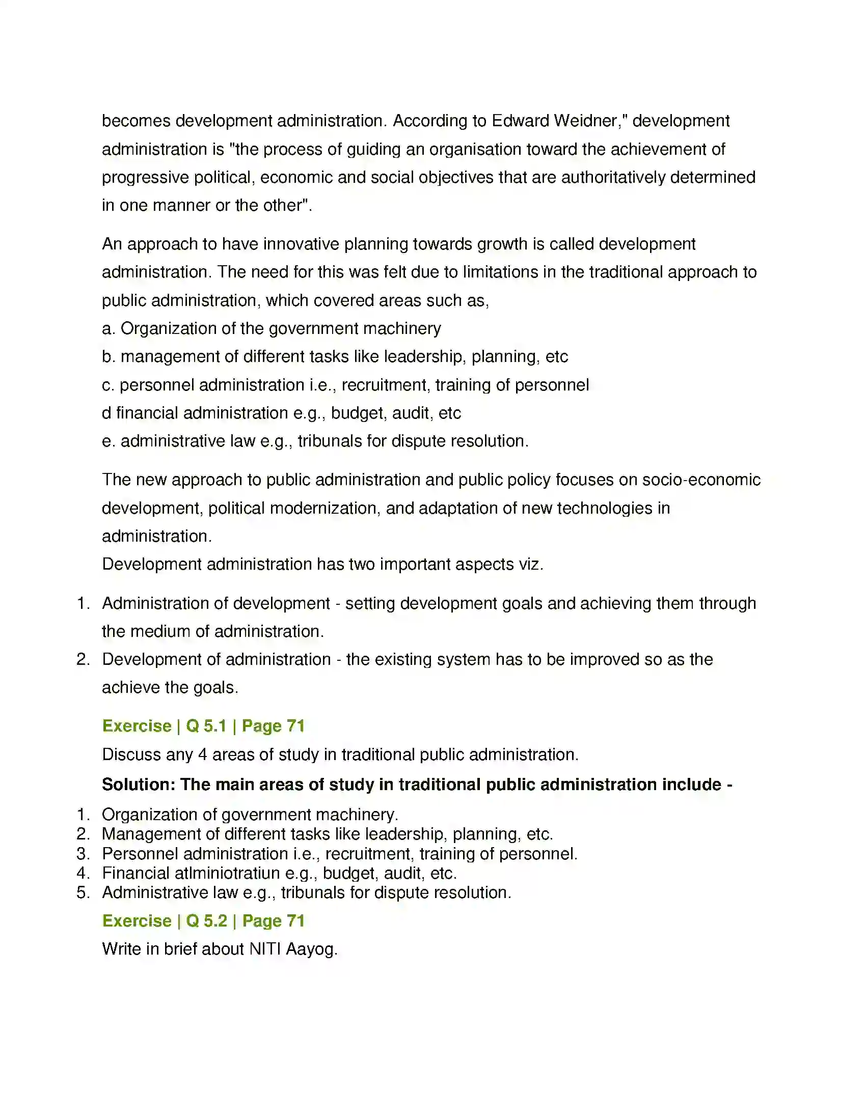 Maharashtra Board Class 11th Political Science Development Administration Solution 3