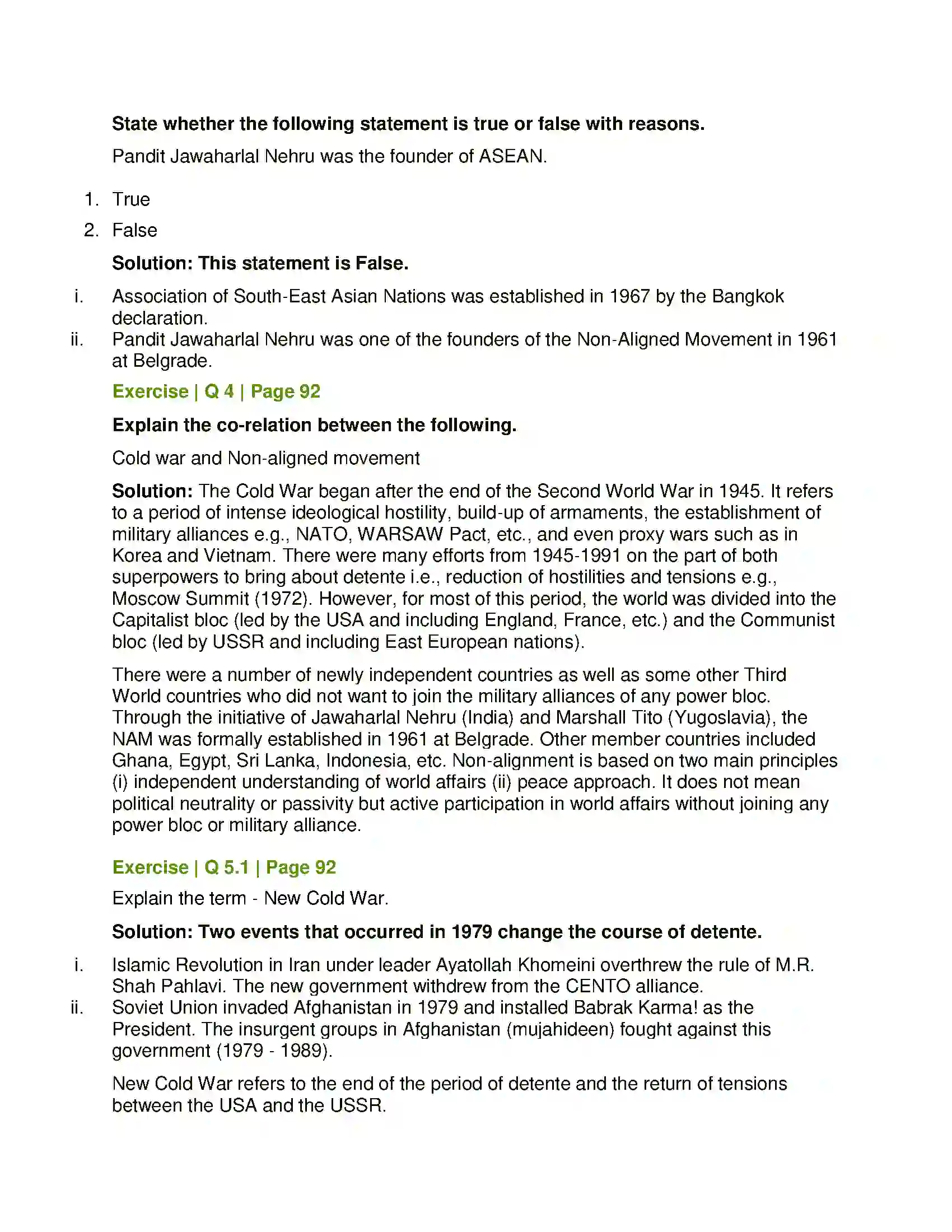 Maharashtra Board Class 11th Political Science The World Since 1945 - 2 Solution 4