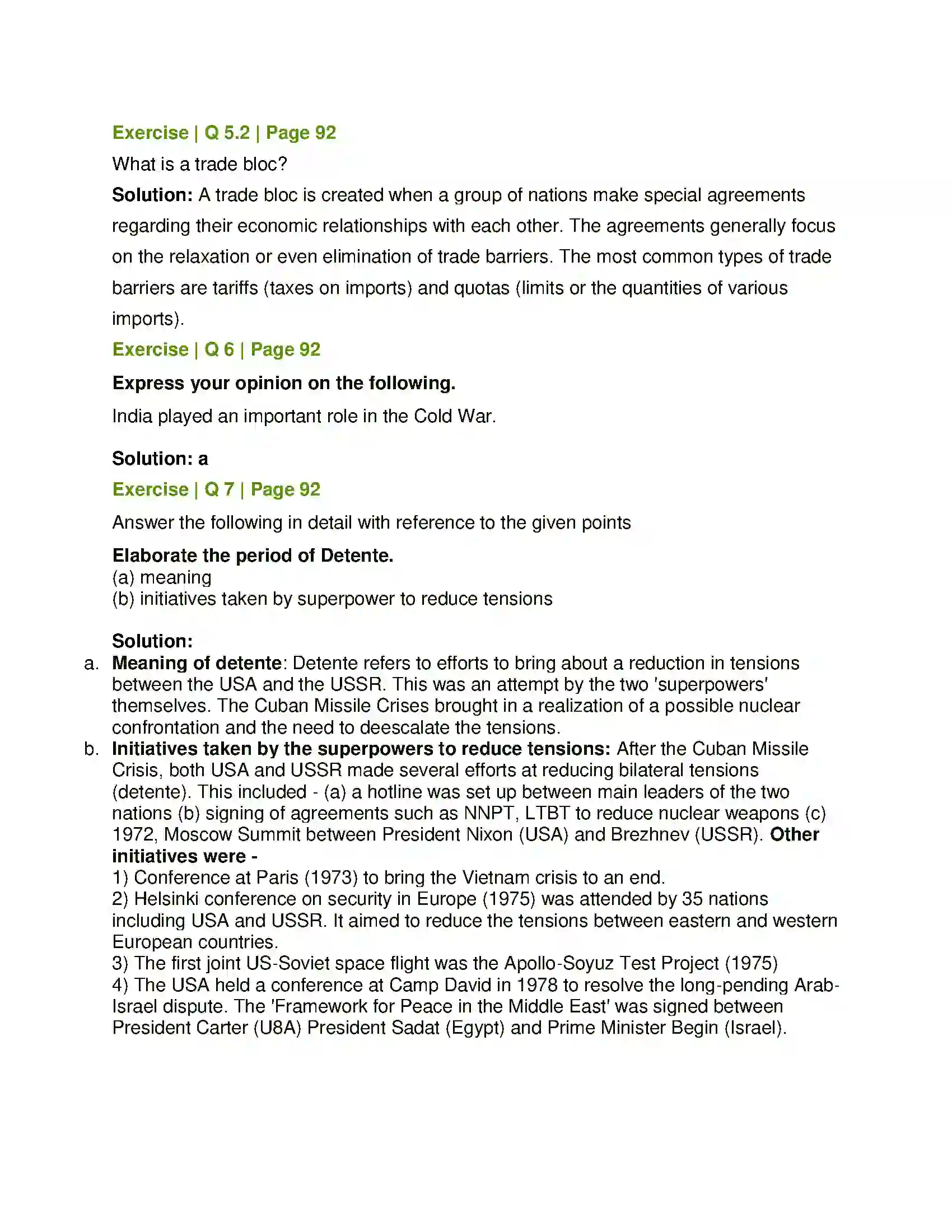 Maharashtra Board Class 11th Political Science The World Since 1945 - 2 Solution 5