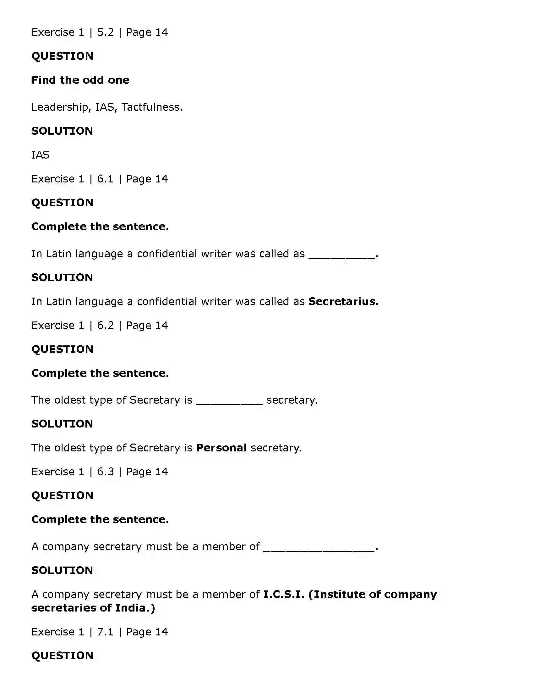 Maharashtra Board Class 11th Secretarial Practice Secretary Solution 10
