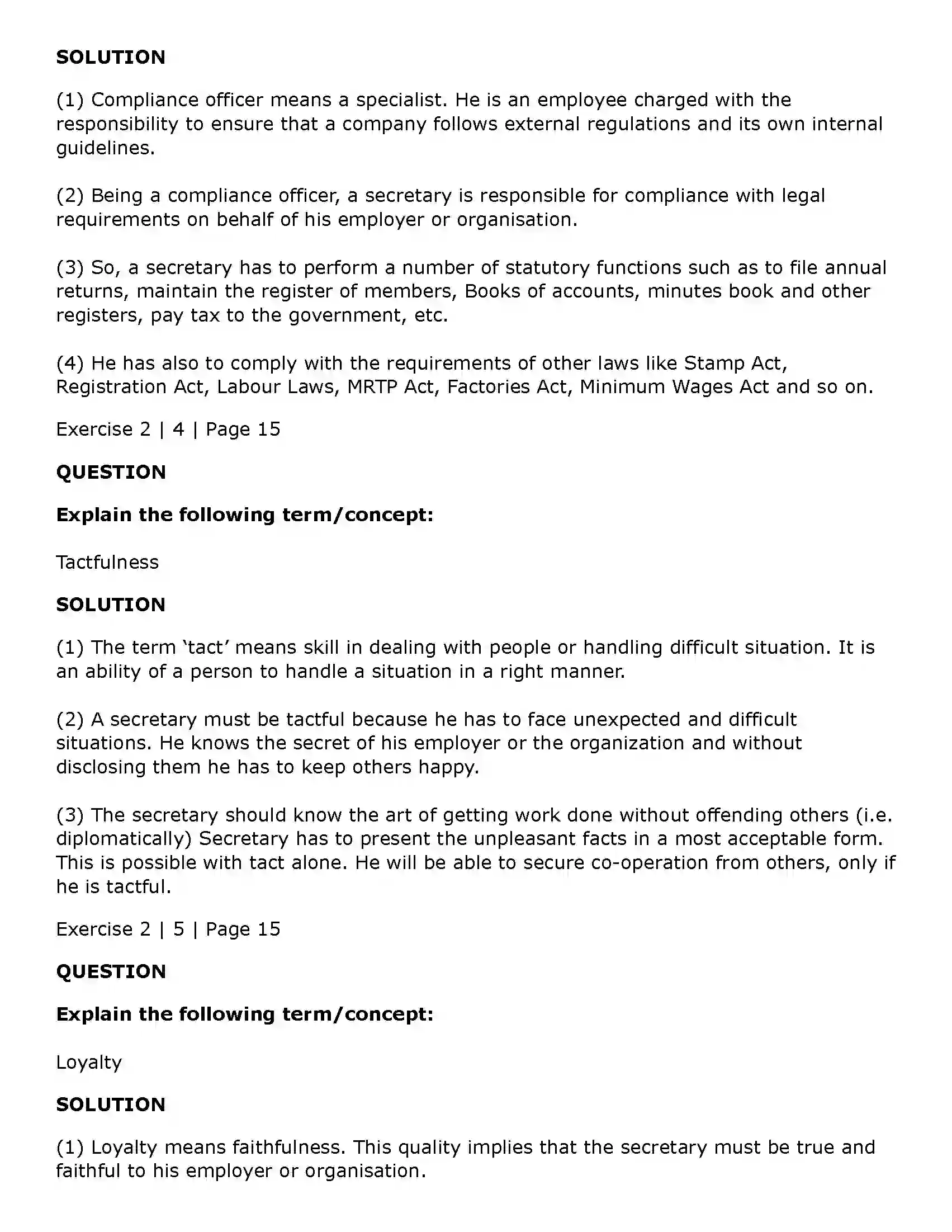 Maharashtra Board Class 11th Secretarial Practice Secretary Solution 16