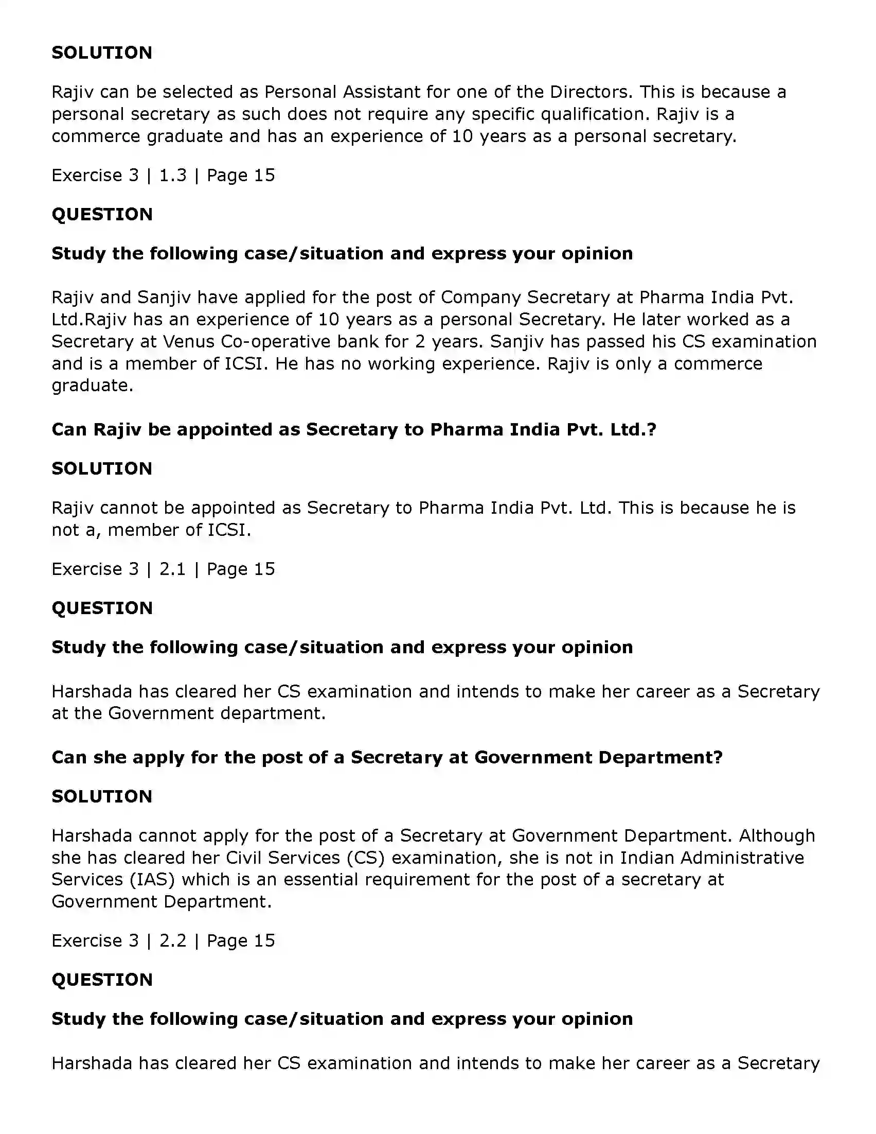 Maharashtra Board Class 11th Secretarial Practice Secretary Solution 18
