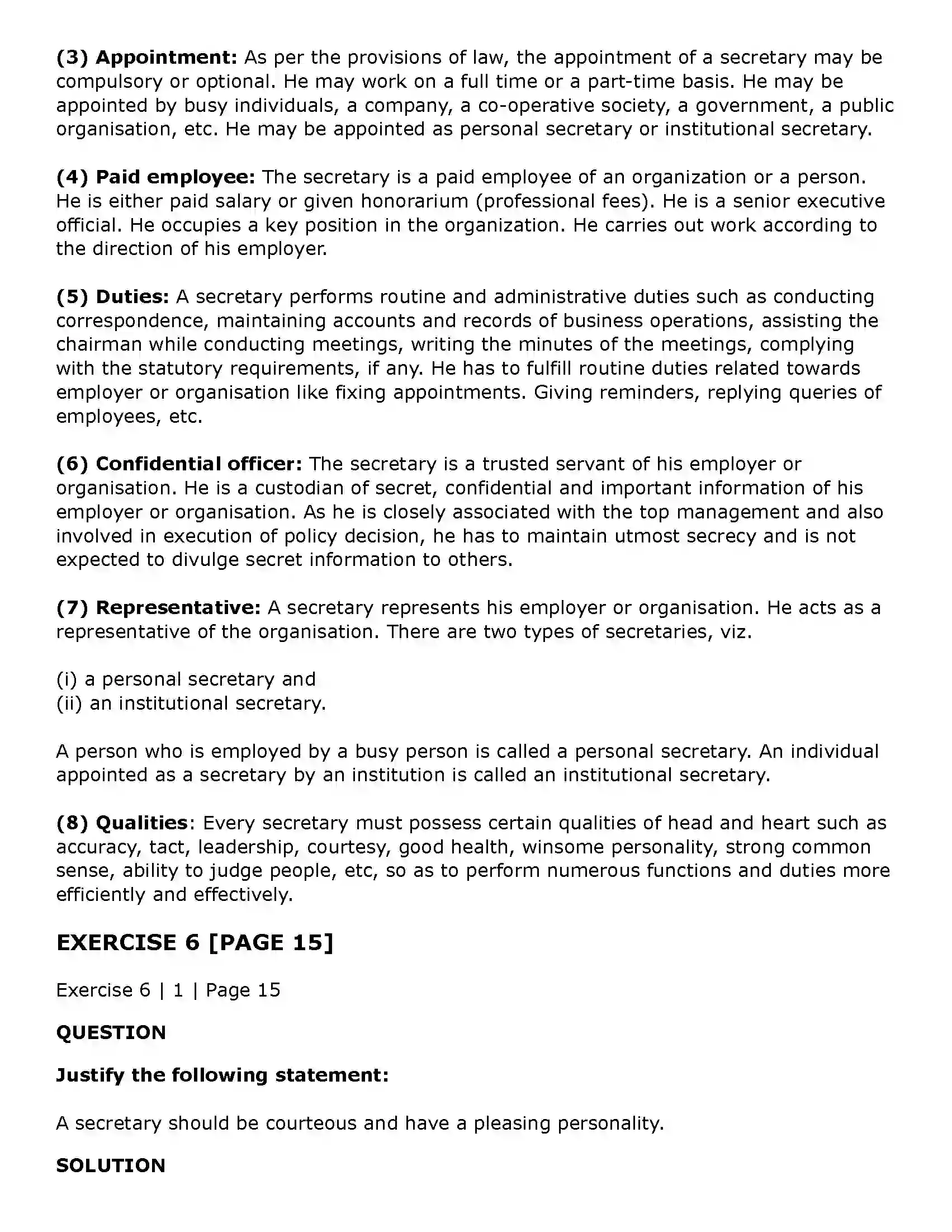 Maharashtra Board Class 11th Secretarial Practice Secretary Solution 26