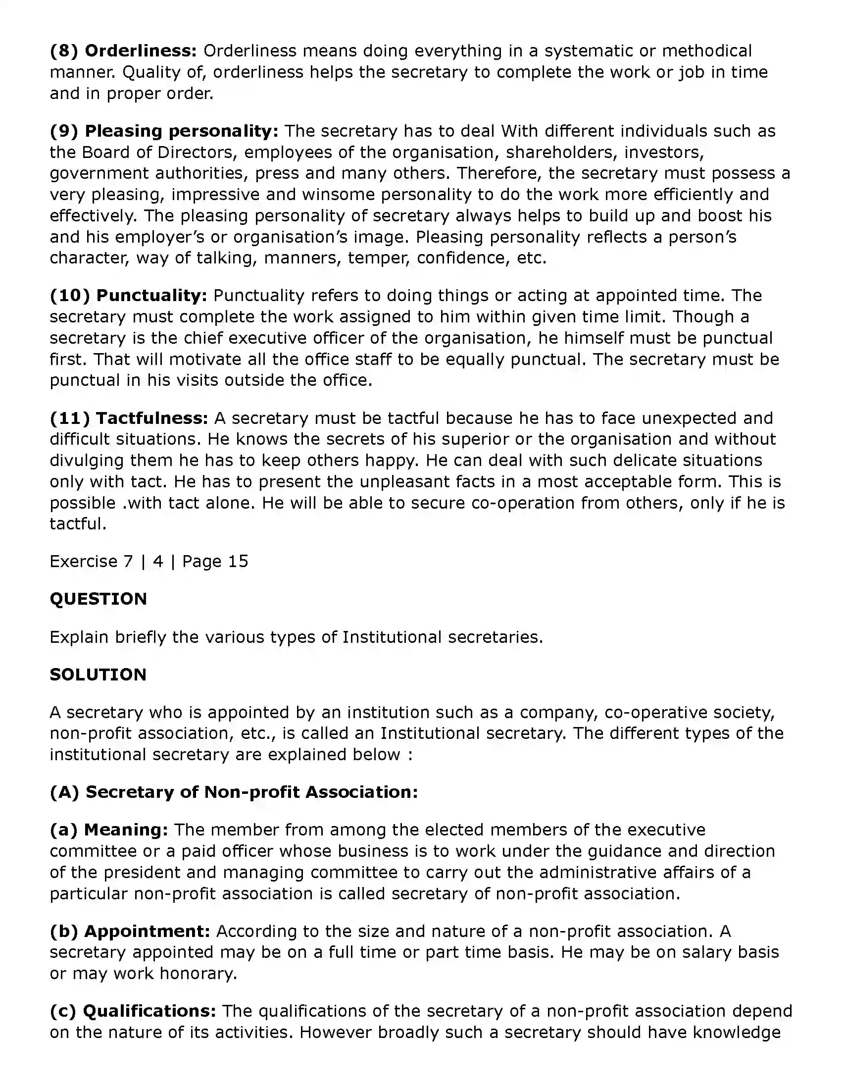 Maharashtra Board Class 11th Secretarial Practice Secretary Solution 33