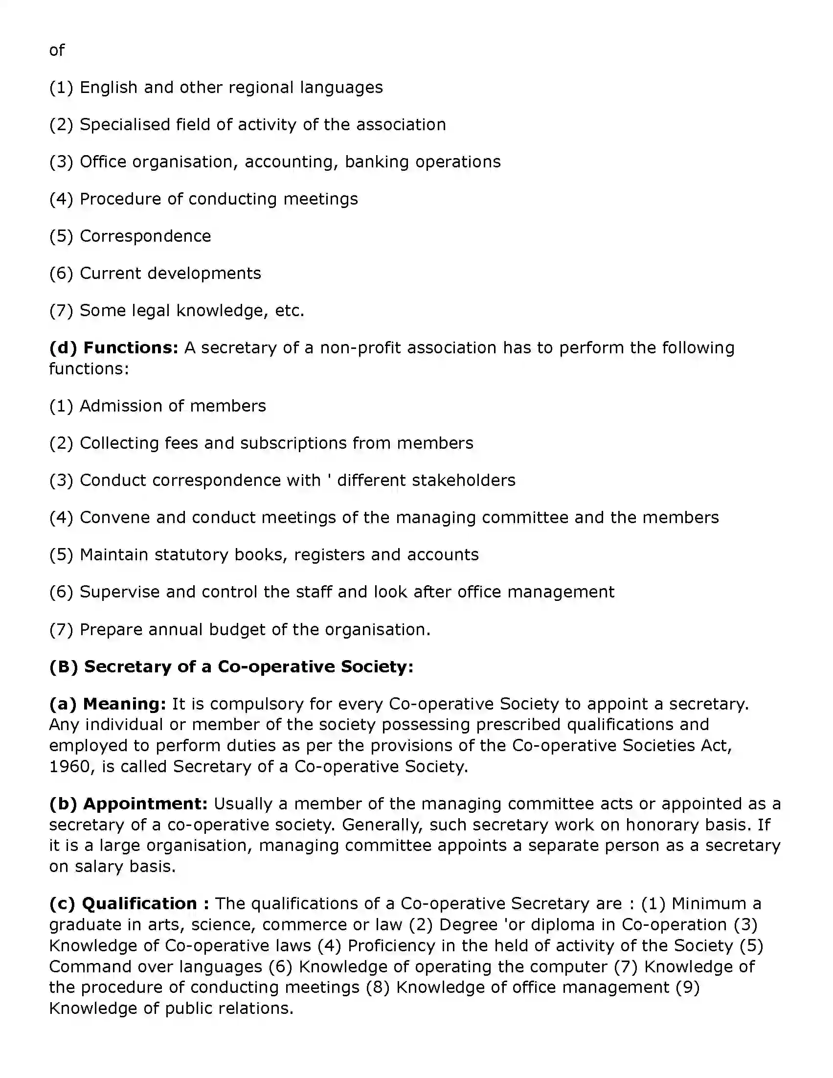 Maharashtra Board Class 11th Secretarial Practice Secretary Solution 34