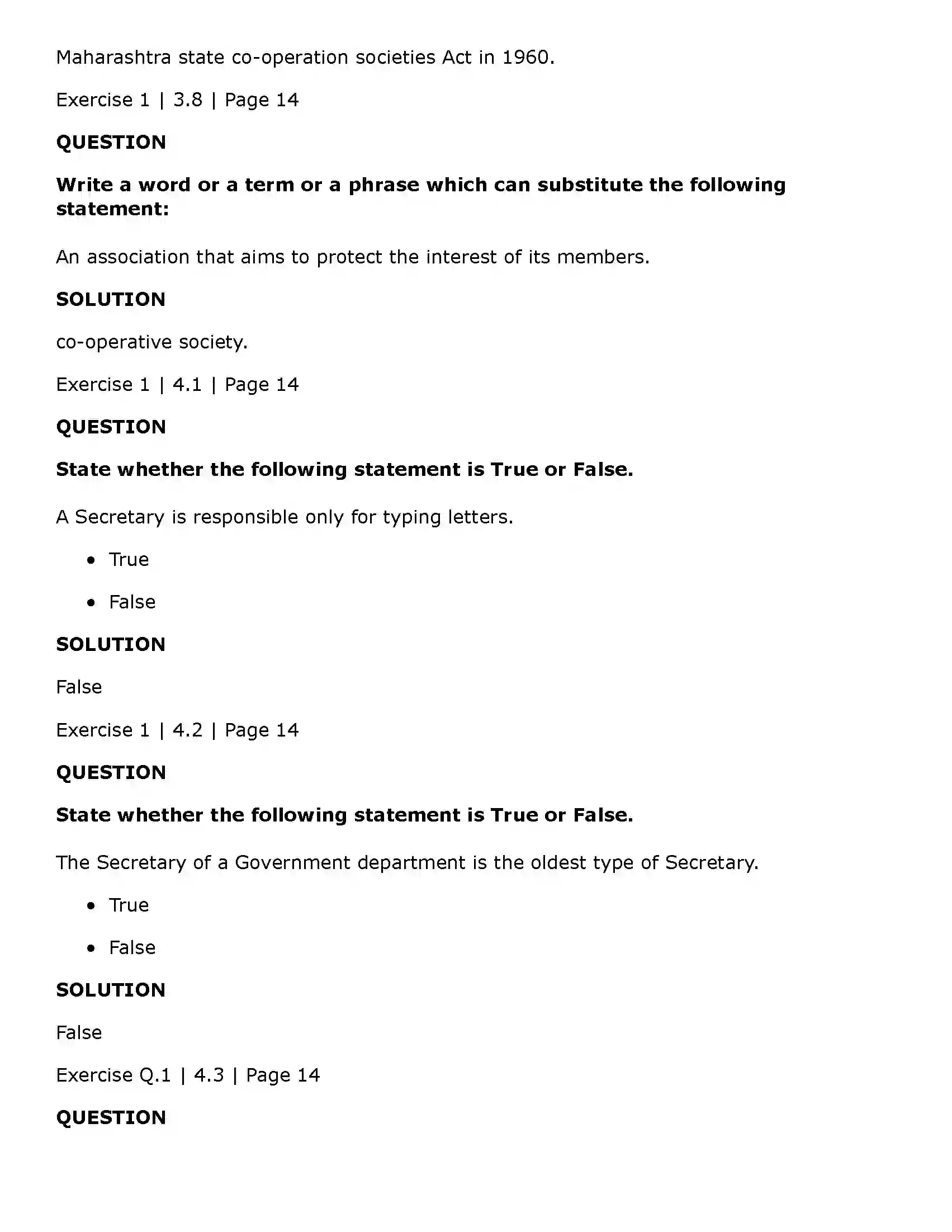 Maharashtra Board Class 11th Secretarial Practice Secretary Solution 7