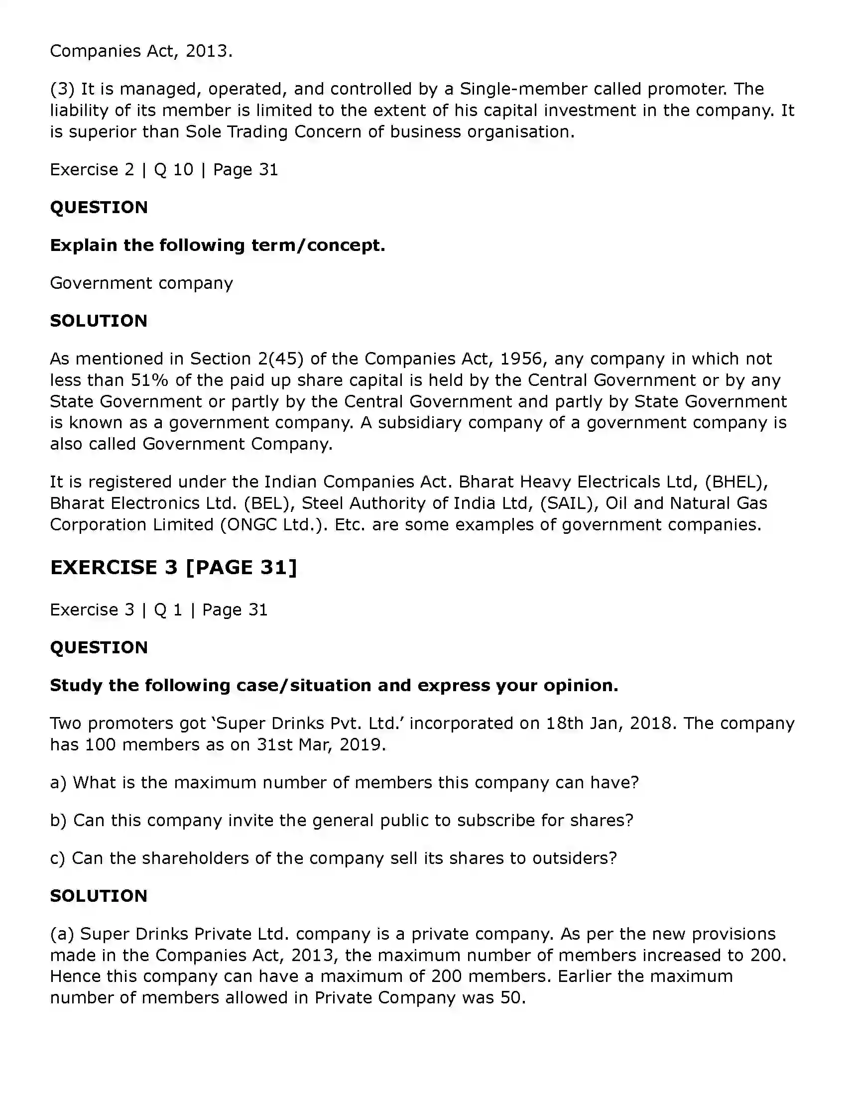 Maharashtra Board Class 11th Secretarial Practice Joint Stock Company Solution 18