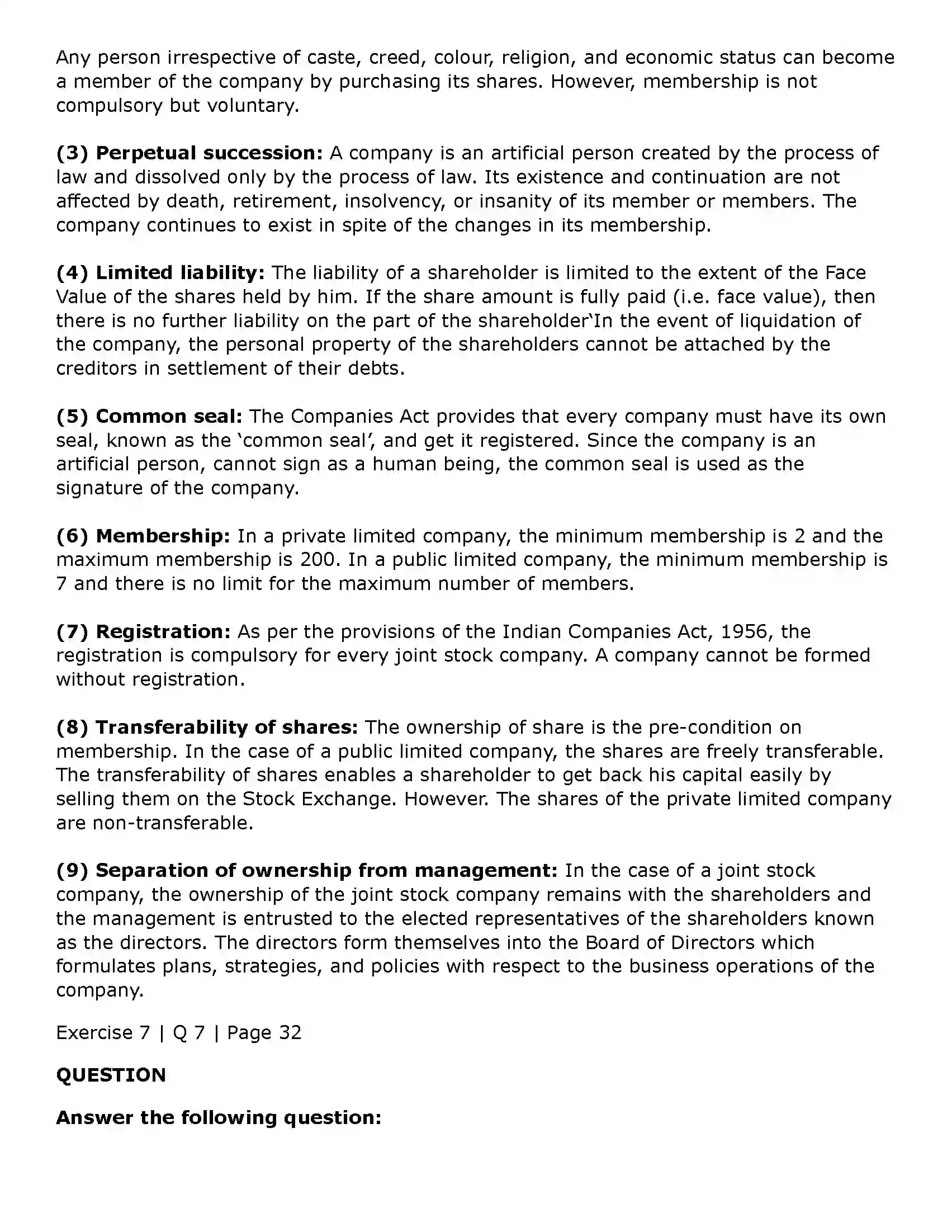Maharashtra Board Class 11th Secretarial Practice Joint Stock Company Solution 37