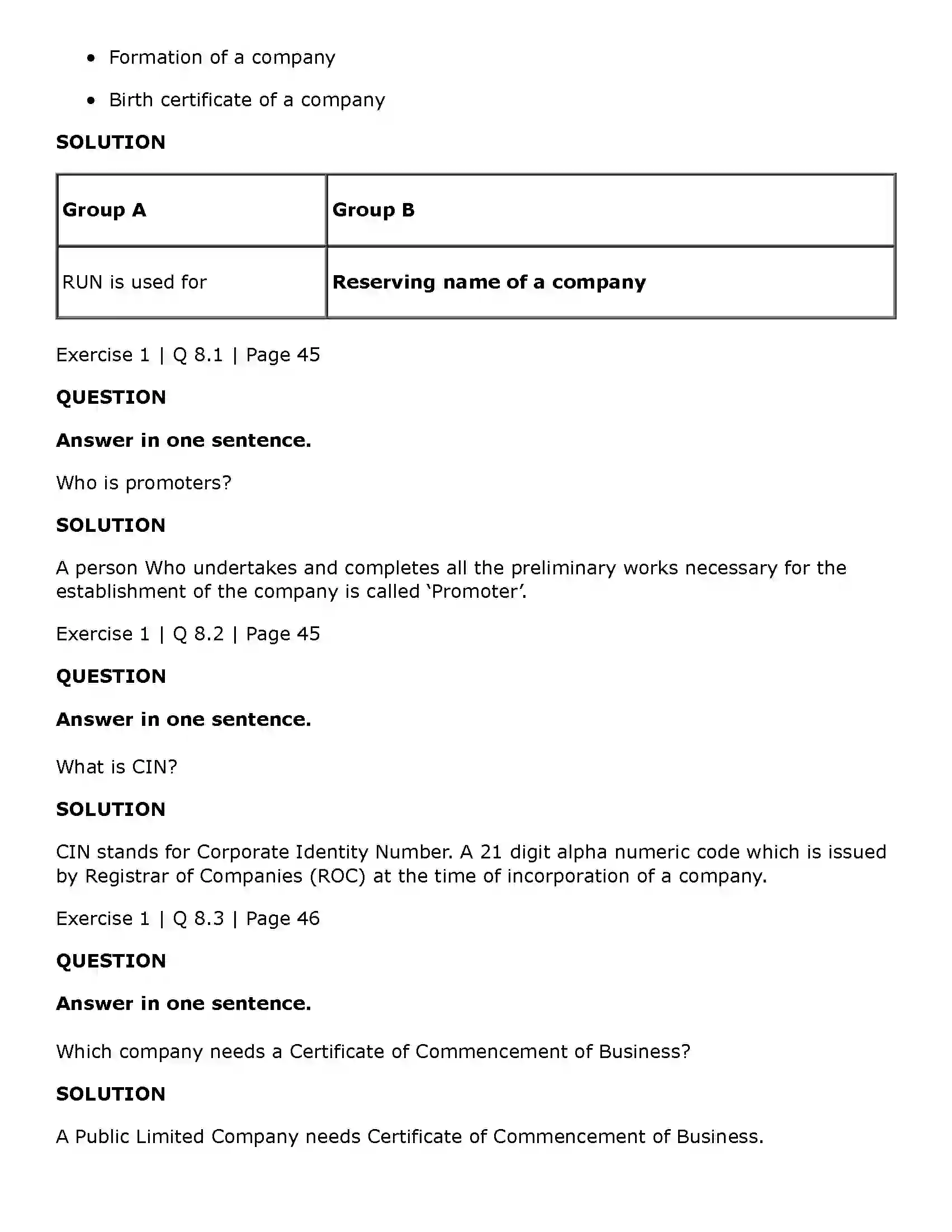 Maharashtra Board Class 11th Secretarial Practice Formation of a Company Solution 13