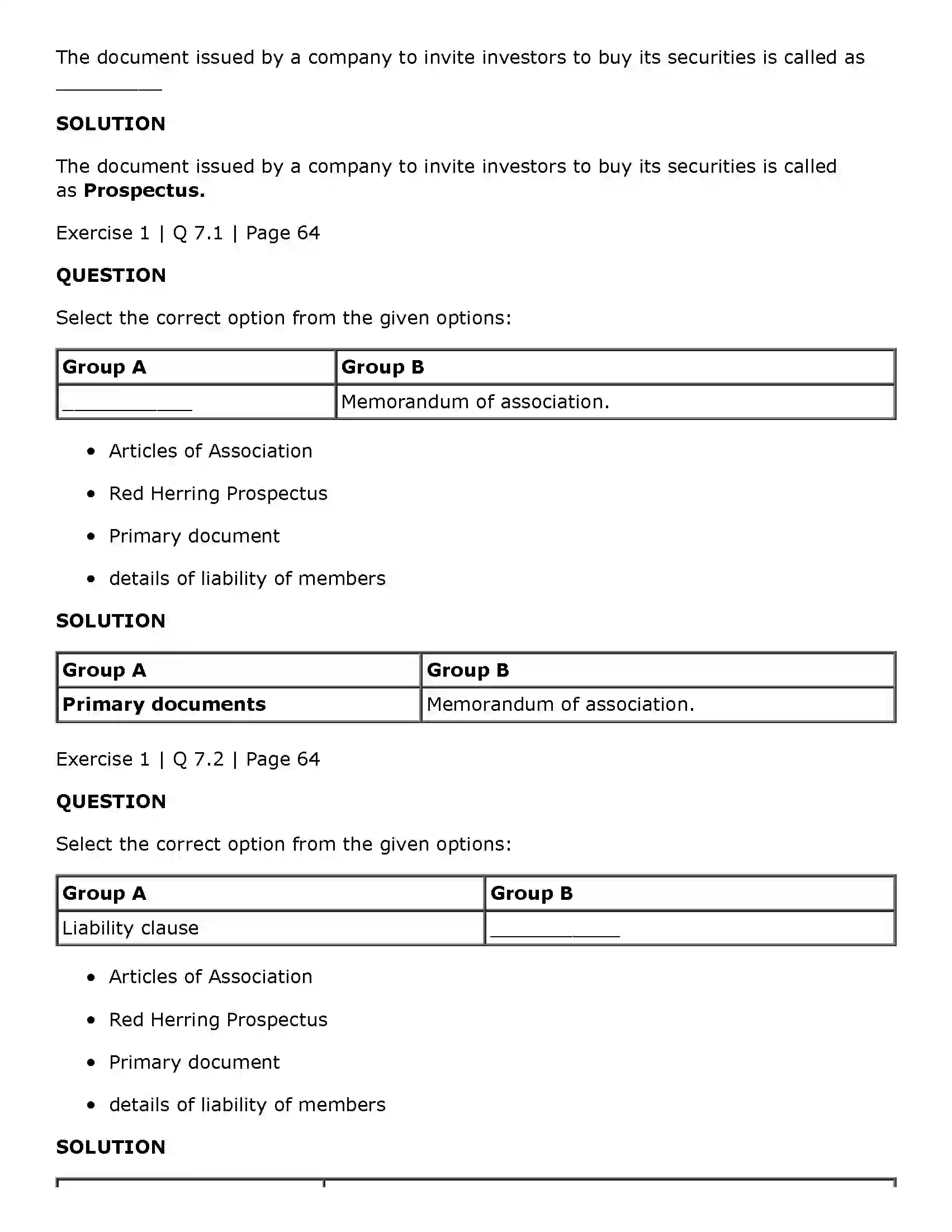 Maharashtra Board Class 11th Secretarial Practice Documents Related to Formation of a Company Solution 18
