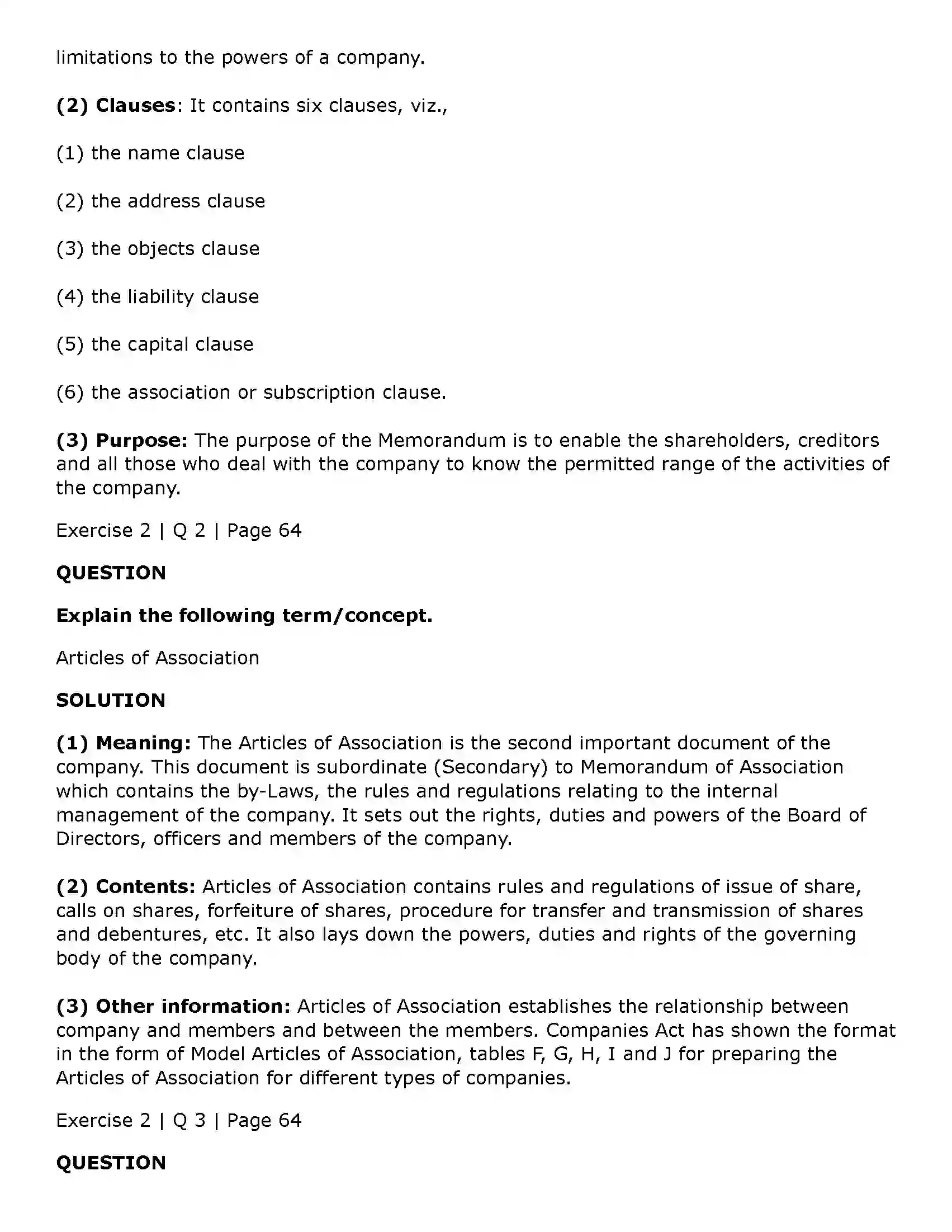 Maharashtra Board Class 11th Secretarial Practice Documents Related to Formation of a Company Solution 22