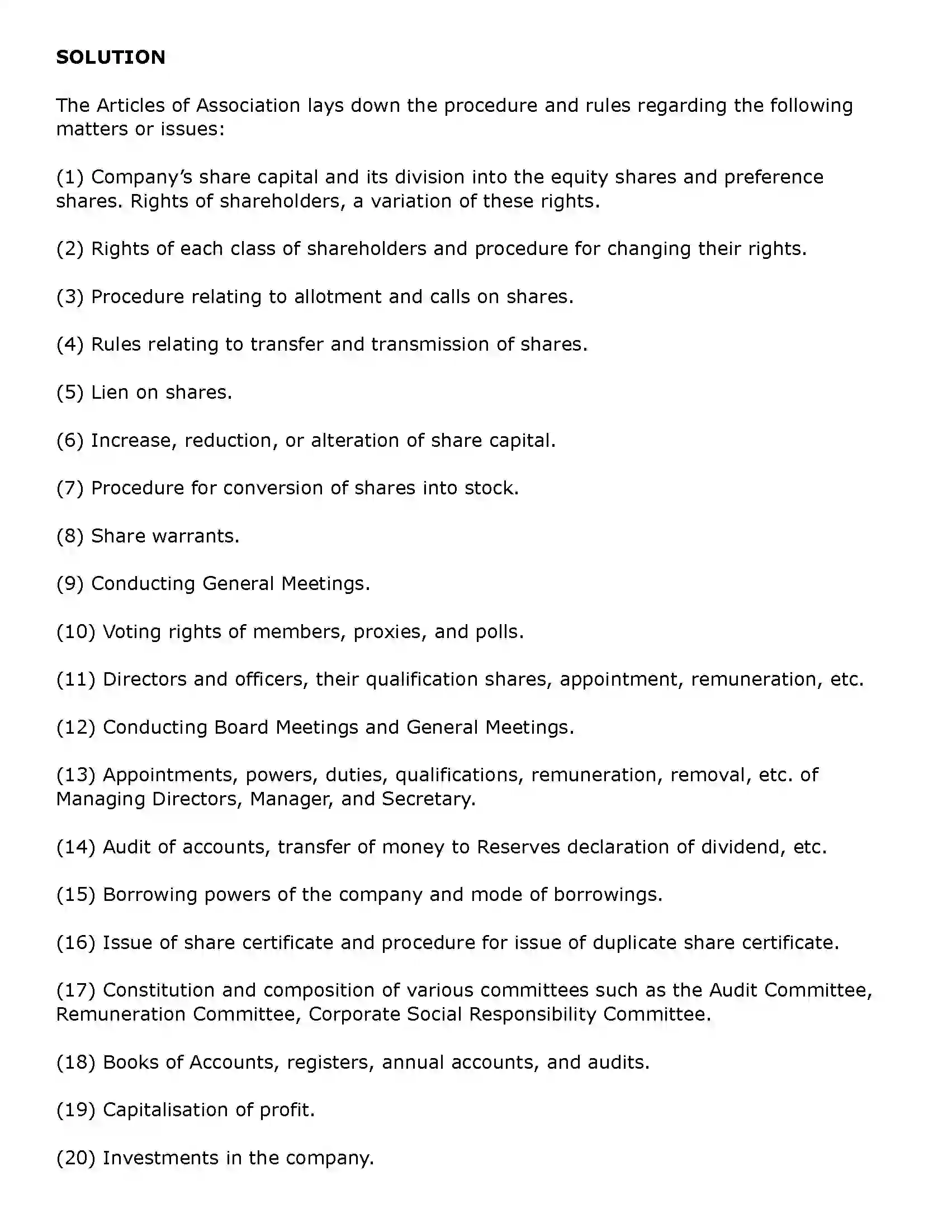 Maharashtra Board Class 11th Secretarial Practice Documents Related to Formation of a Company Solution 36
