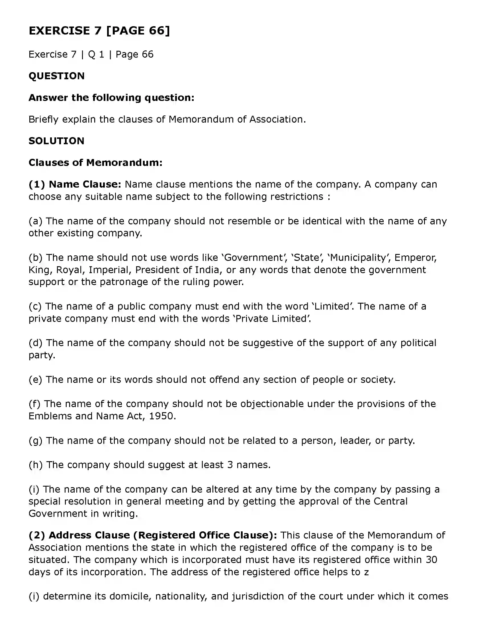 Maharashtra Board Class 11th Secretarial Practice Documents Related to Formation of a Company Solution 41