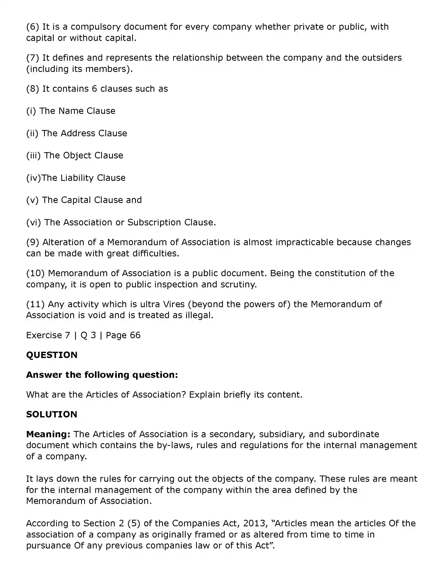 Maharashtra Board Class 11th Secretarial Practice Documents Related to Formation of a Company Solution 44