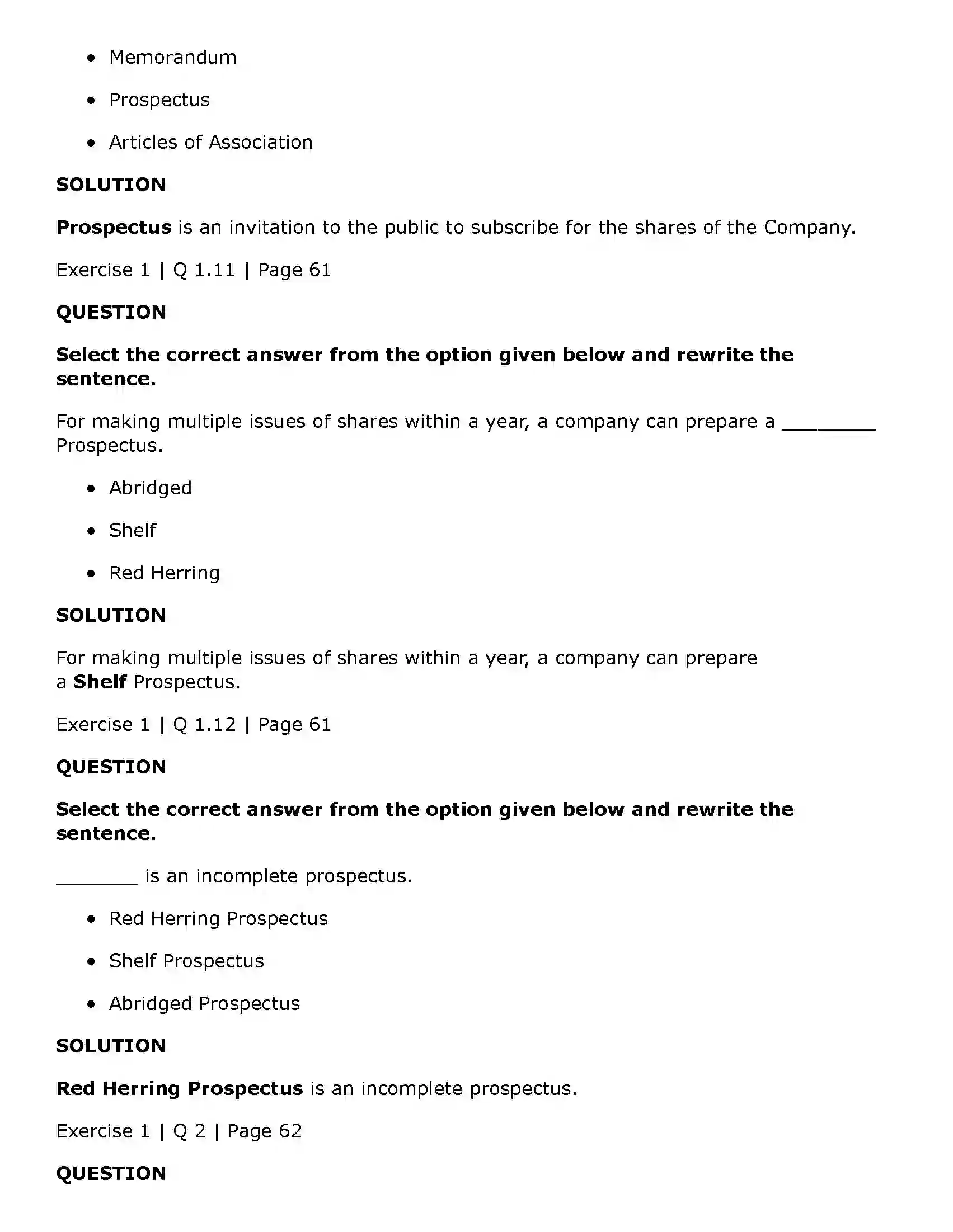 Maharashtra Board Class 11th Secretarial Practice Documents Related to Formation of a Company Solution 5