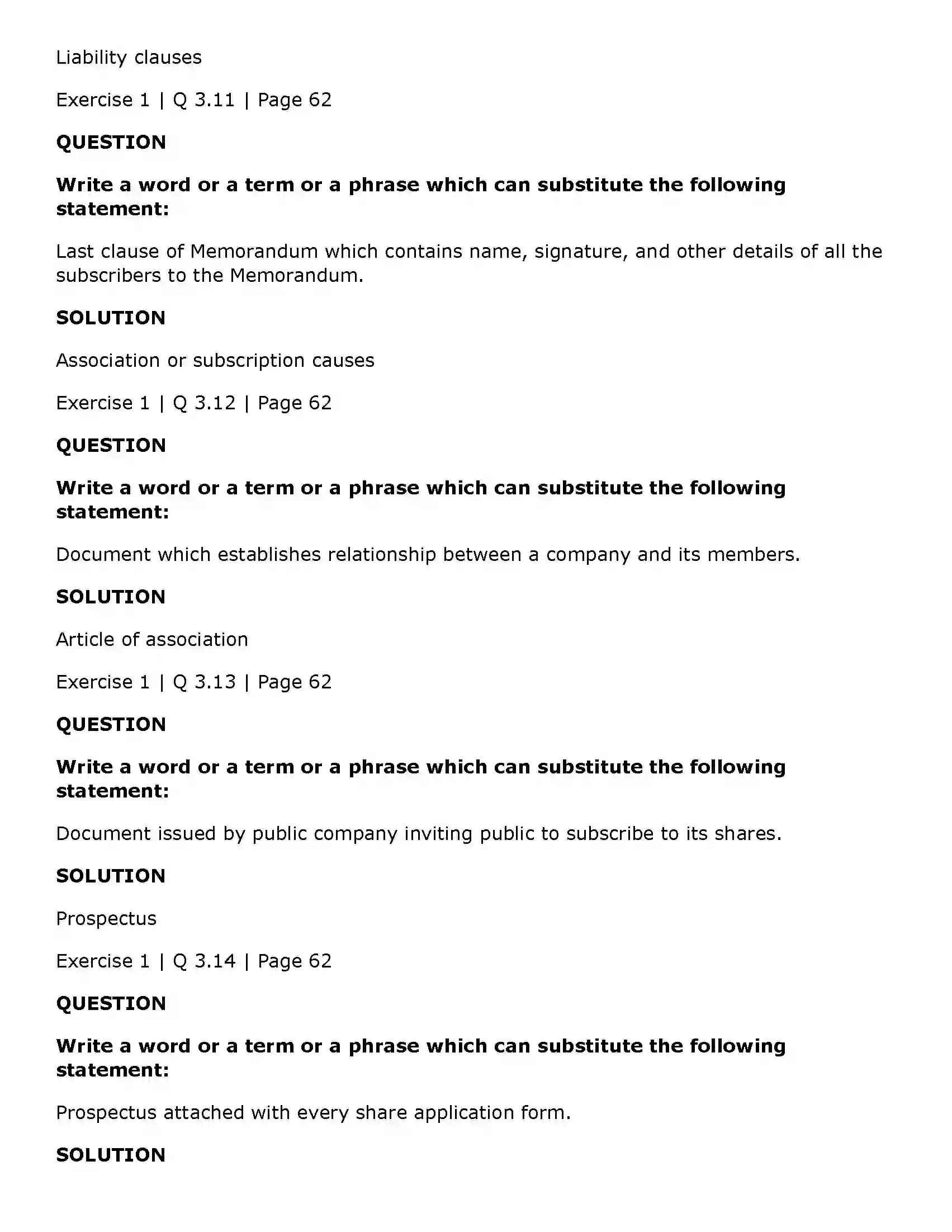 Maharashtra Board Class 11th Secretarial Practice Documents Related to Formation of a Company Solution 9