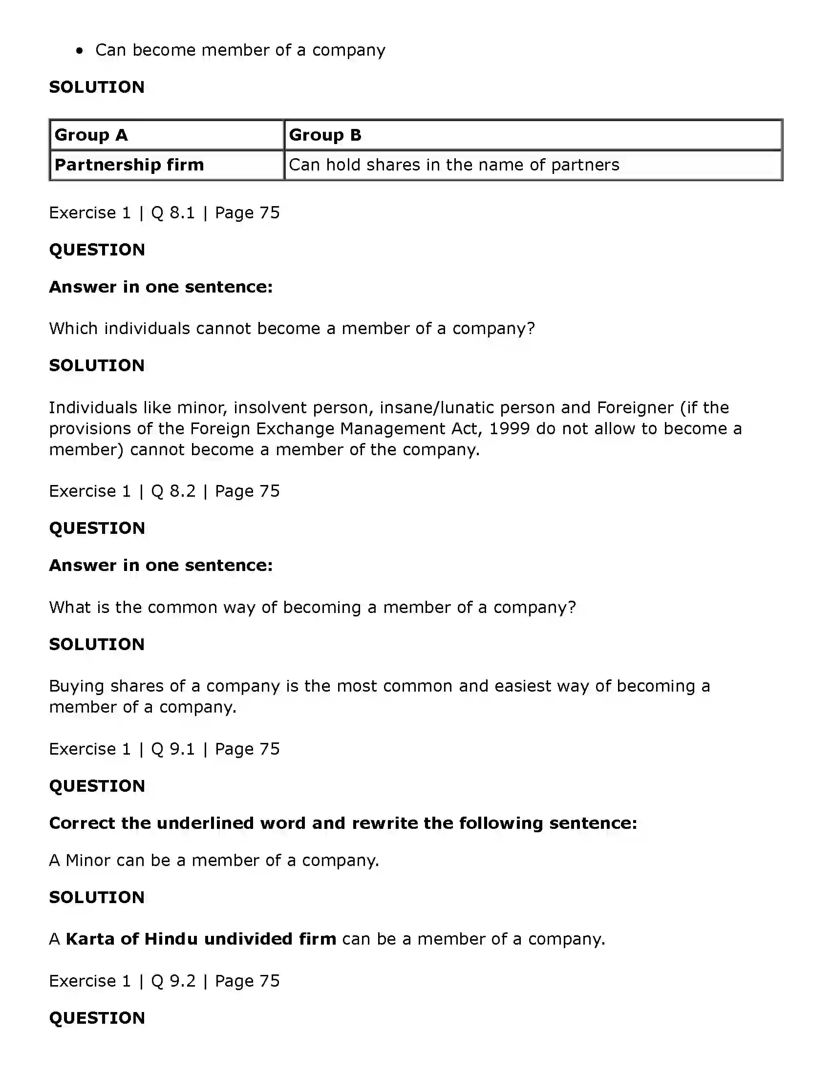 Maharashtra Board Class 11th Secretarial Practice Members of a Company Solution 11