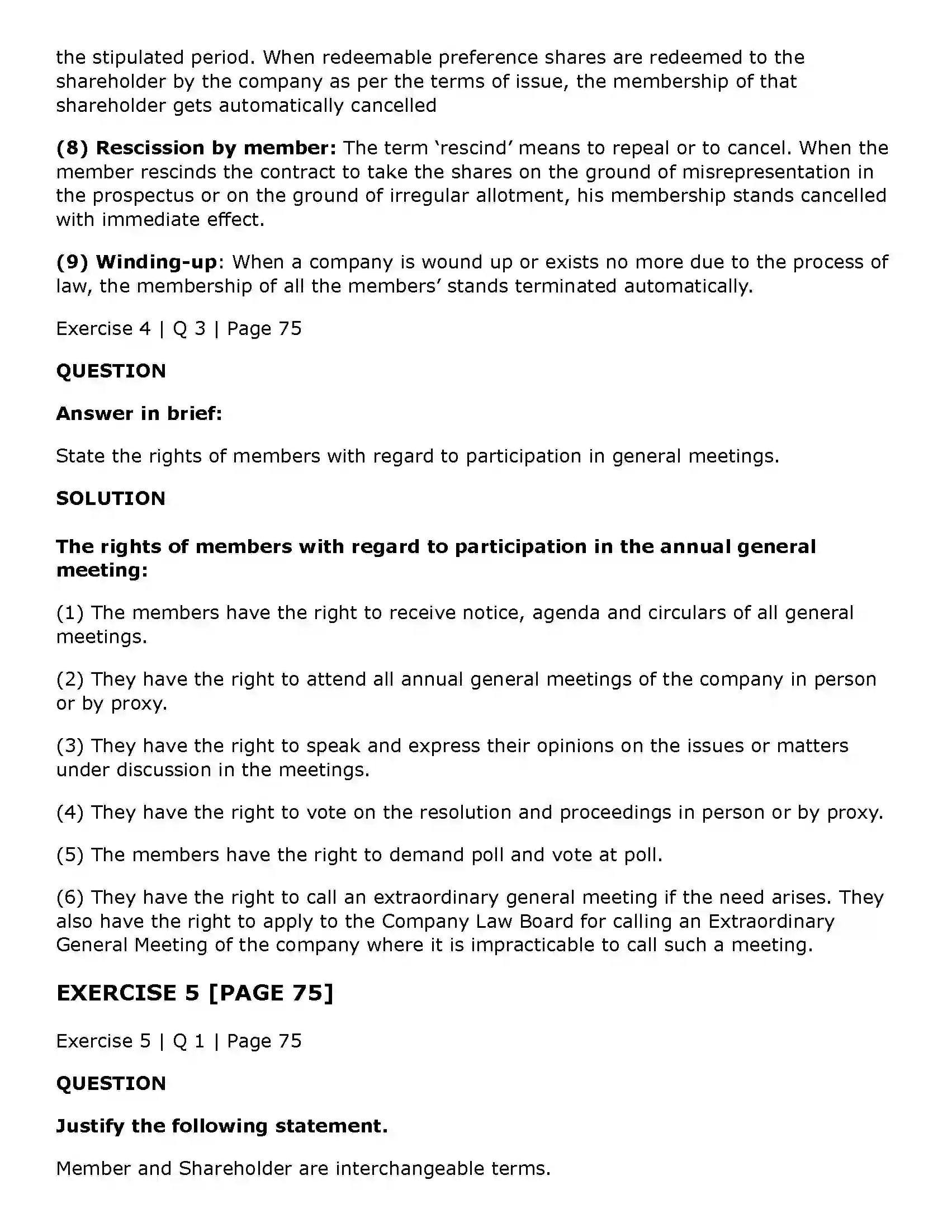 Maharashtra Board Class 11th Secretarial Practice Members of a Company Solution 18