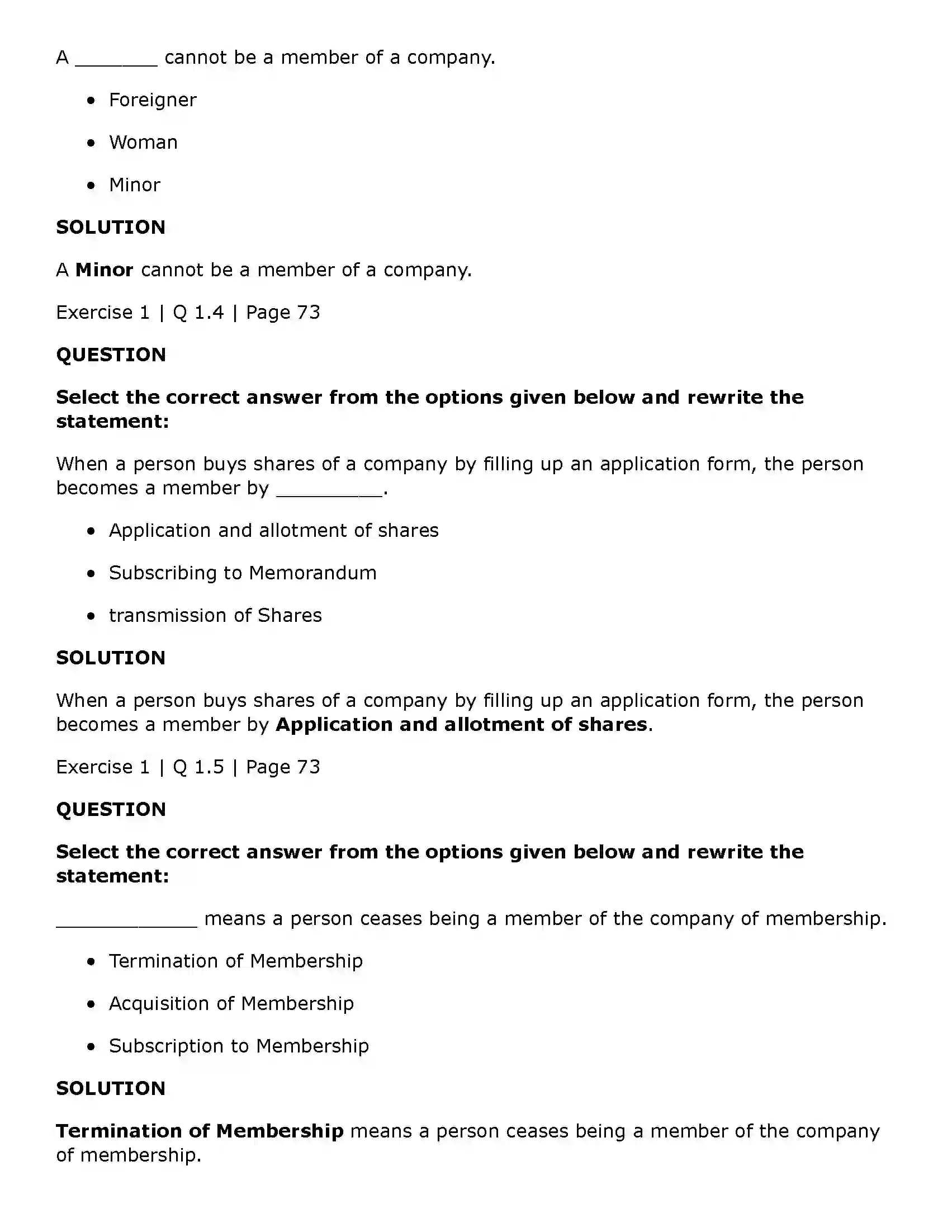 Maharashtra Board Class 11th Secretarial Practice Members of a Company Solution 2